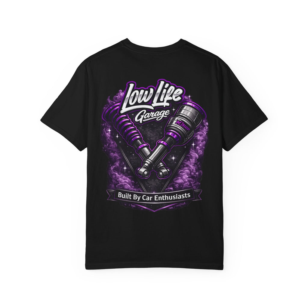 Low Life Garage T-Shirt — "Built By Car Enthusiasts" Automotive Tee