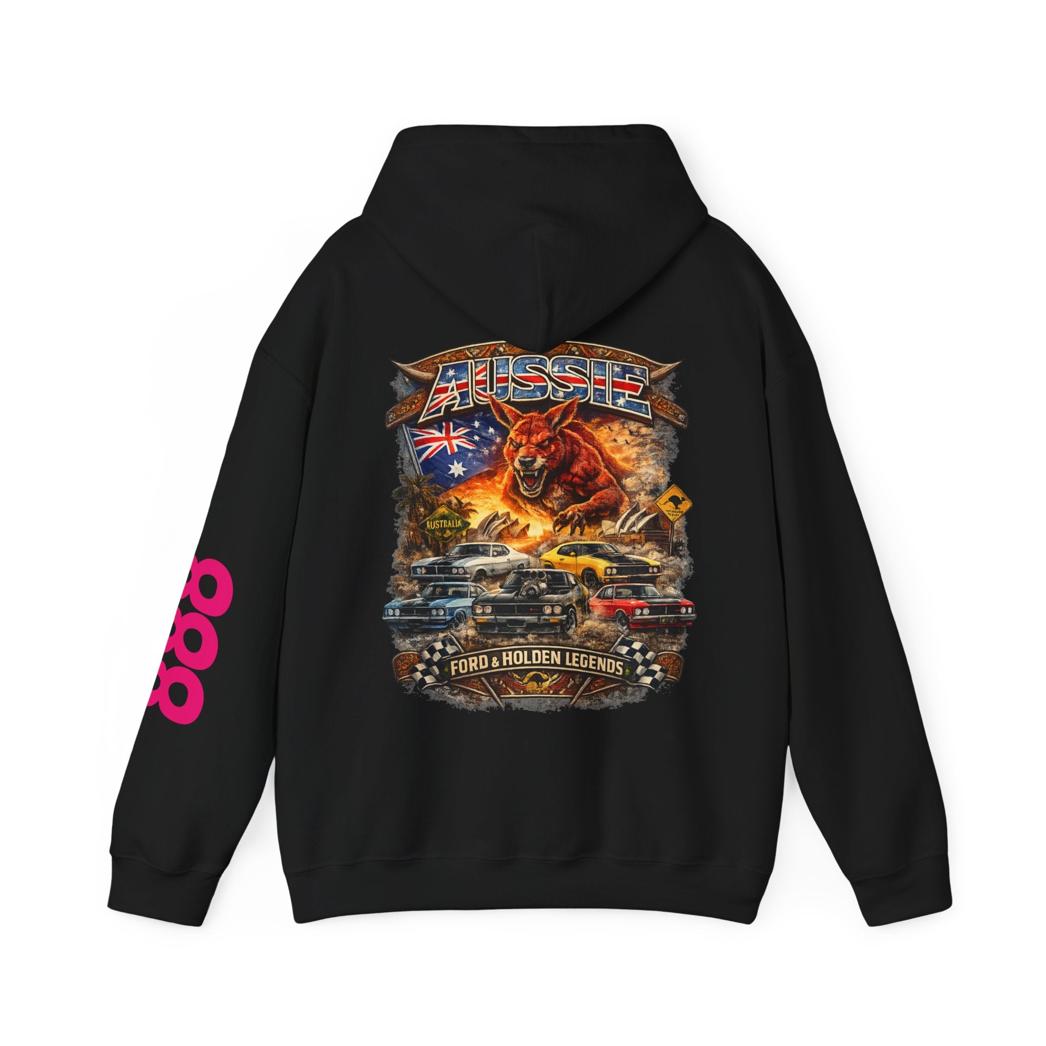 Aussie V8 Tribute Hoodie — Holden & Muscle Car Racing Graphic