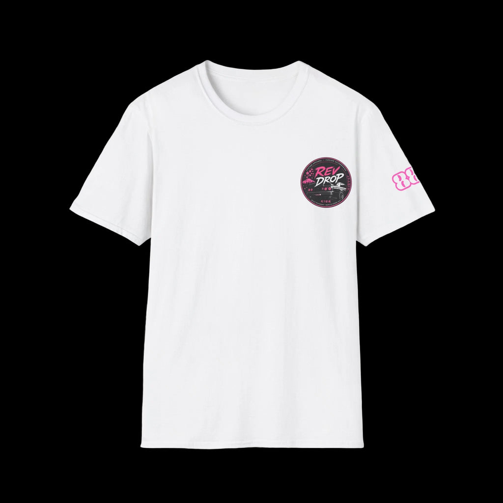 T-Shirt — Retro Pink 'Red Drop' Badge Tee
