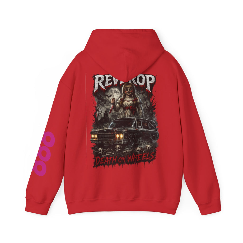 Red Riptide 'Death on Wheels' Hoodie — Graphic Horror Car Pullover