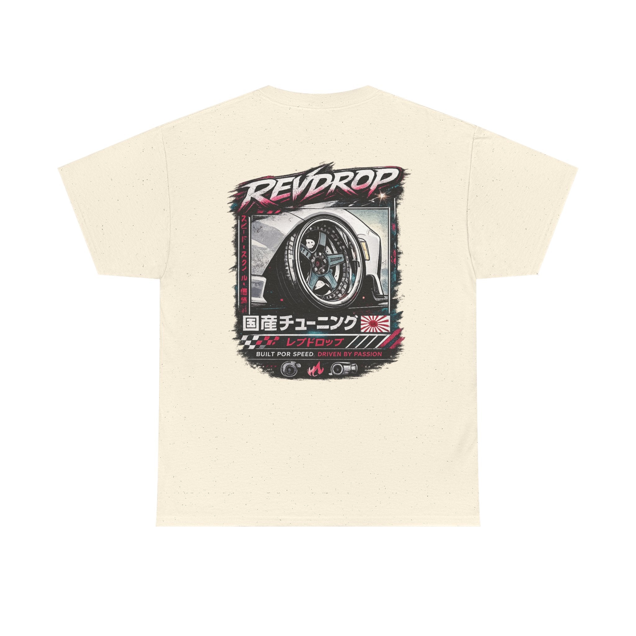 RevDrop Racing Tee — JDM Wheel Graphic T-Shirt