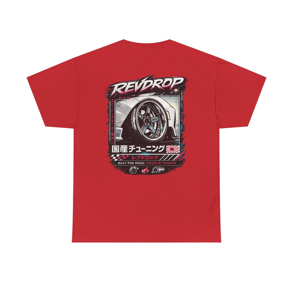 RevDrop Racing Tee — JDM Wheel Graphic T-Shirt
