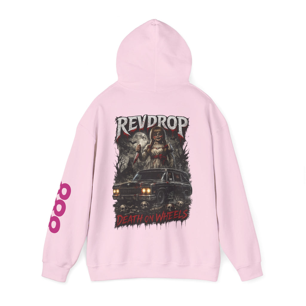 Red Riptide 'Death on Wheels' Hoodie — Graphic Horror Car Pullover