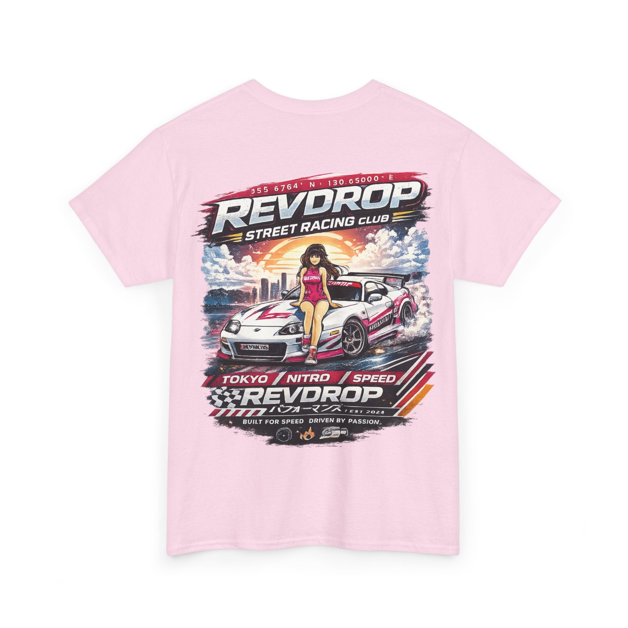 Street Racing Tee — "Revdrop" Tokyo Nitro Car Graphic T-Shirt
