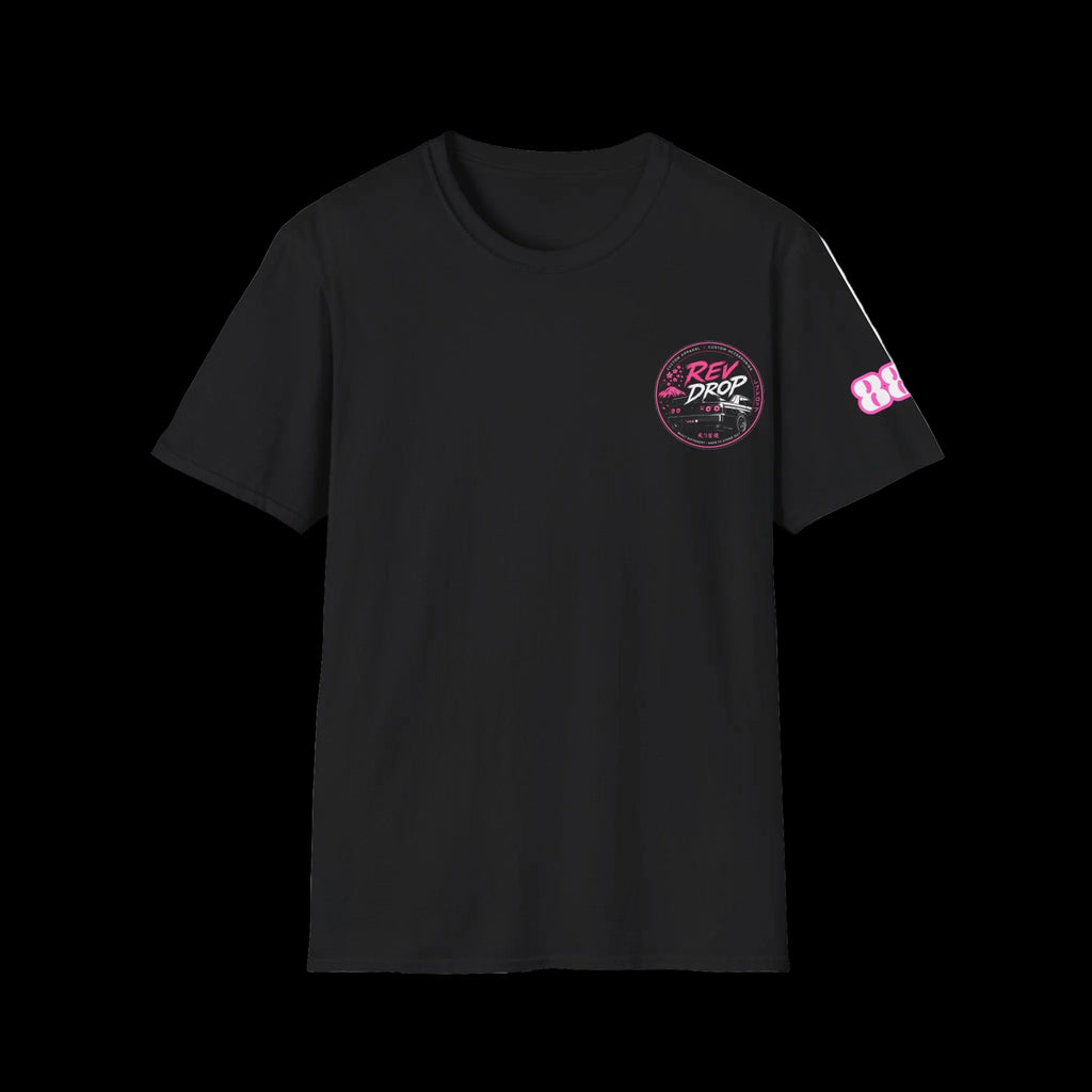 Retro Badge T-Shirt — "Red Drop" Vintage Surf Logo Chest Tee