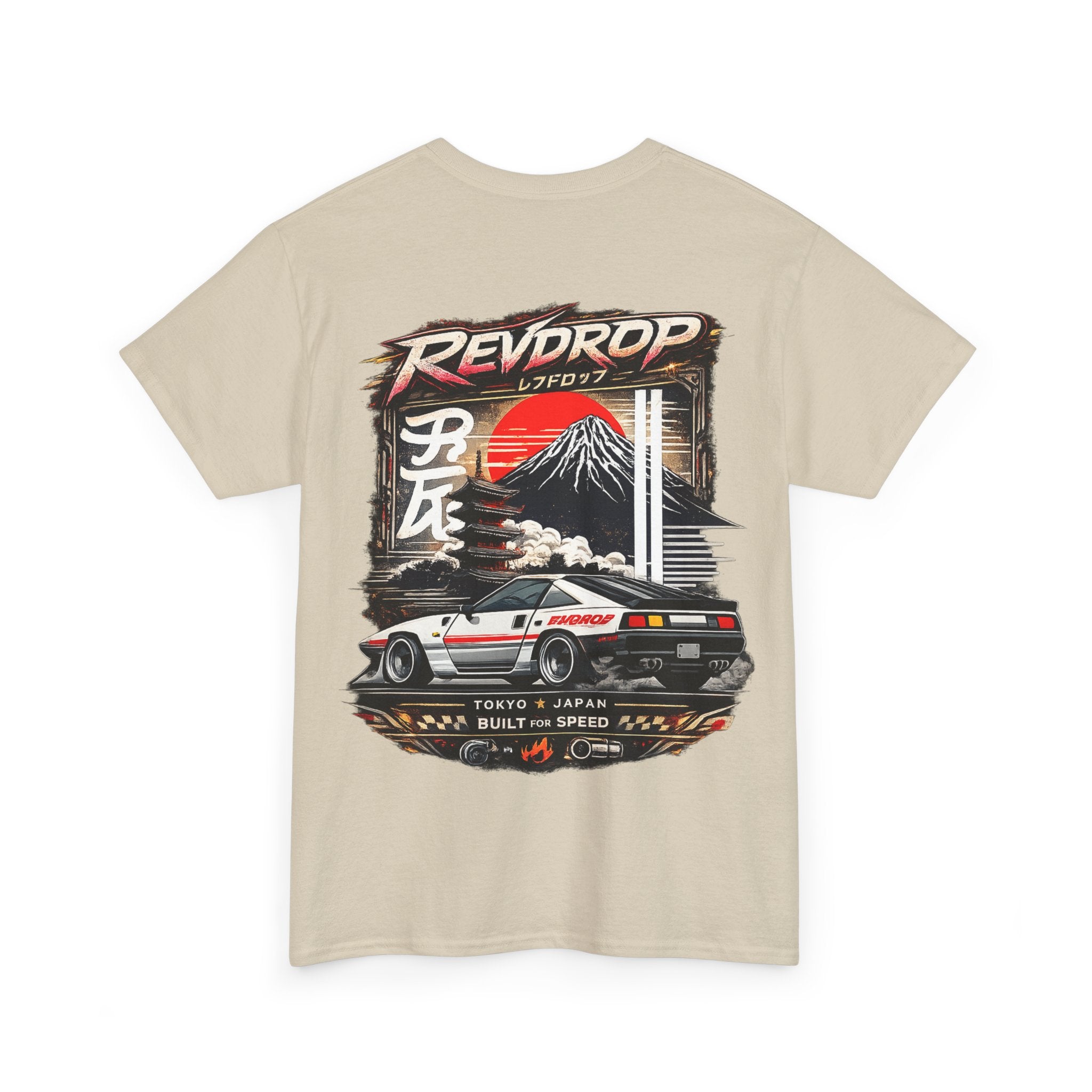 RevDrop Japanese Skyline Car Tee — Drift Racing Graphic T‑Shirt