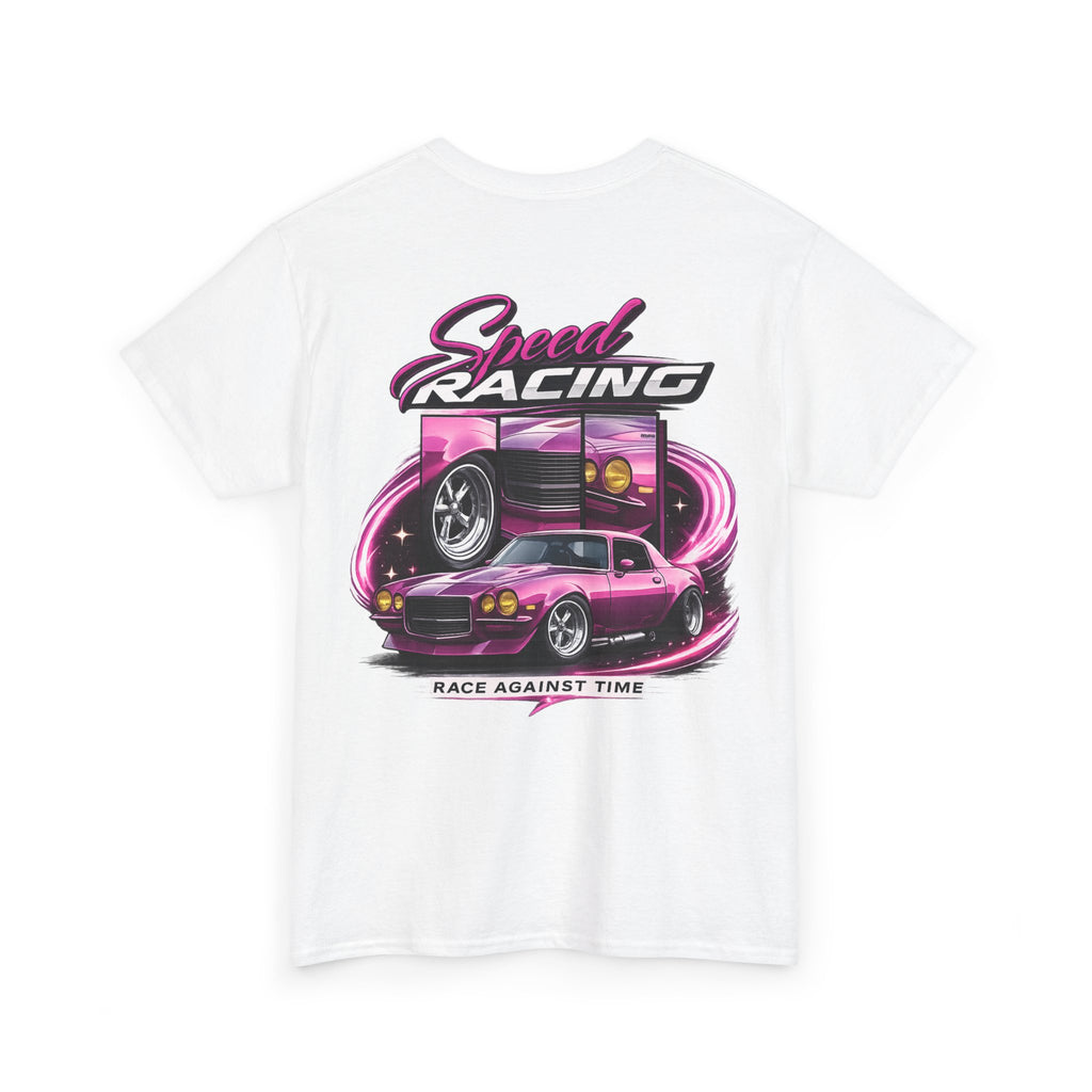 Racing Tee — 'Speed Racing: Race Against Time' Retro Car Graphic T-Shirt