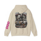 Hoodie — "Rev Up: Chaos In Every Cut" Gothic Car & Reaper Graphic