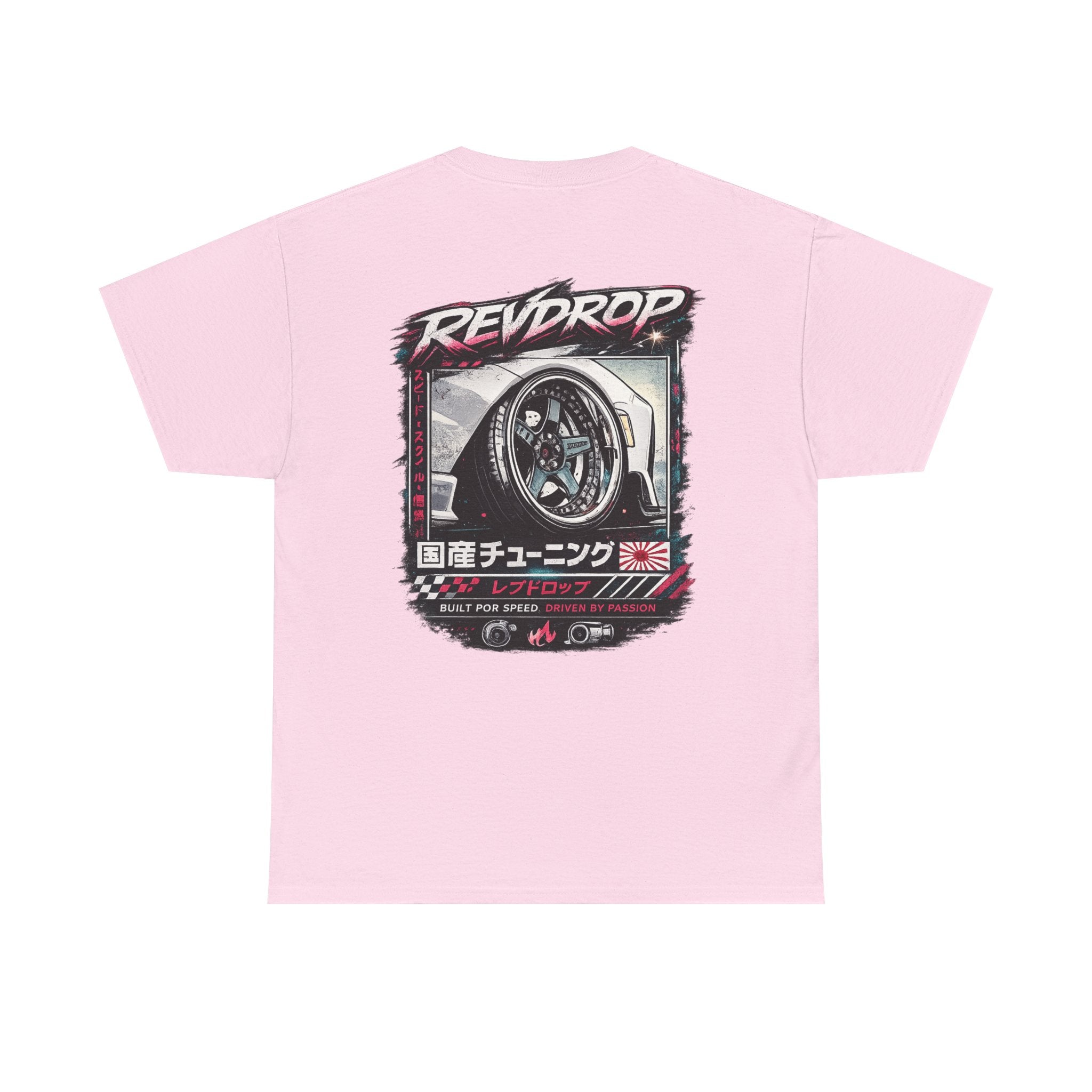 RevDrop Racing Tee — JDM Wheel Graphic T-Shirt