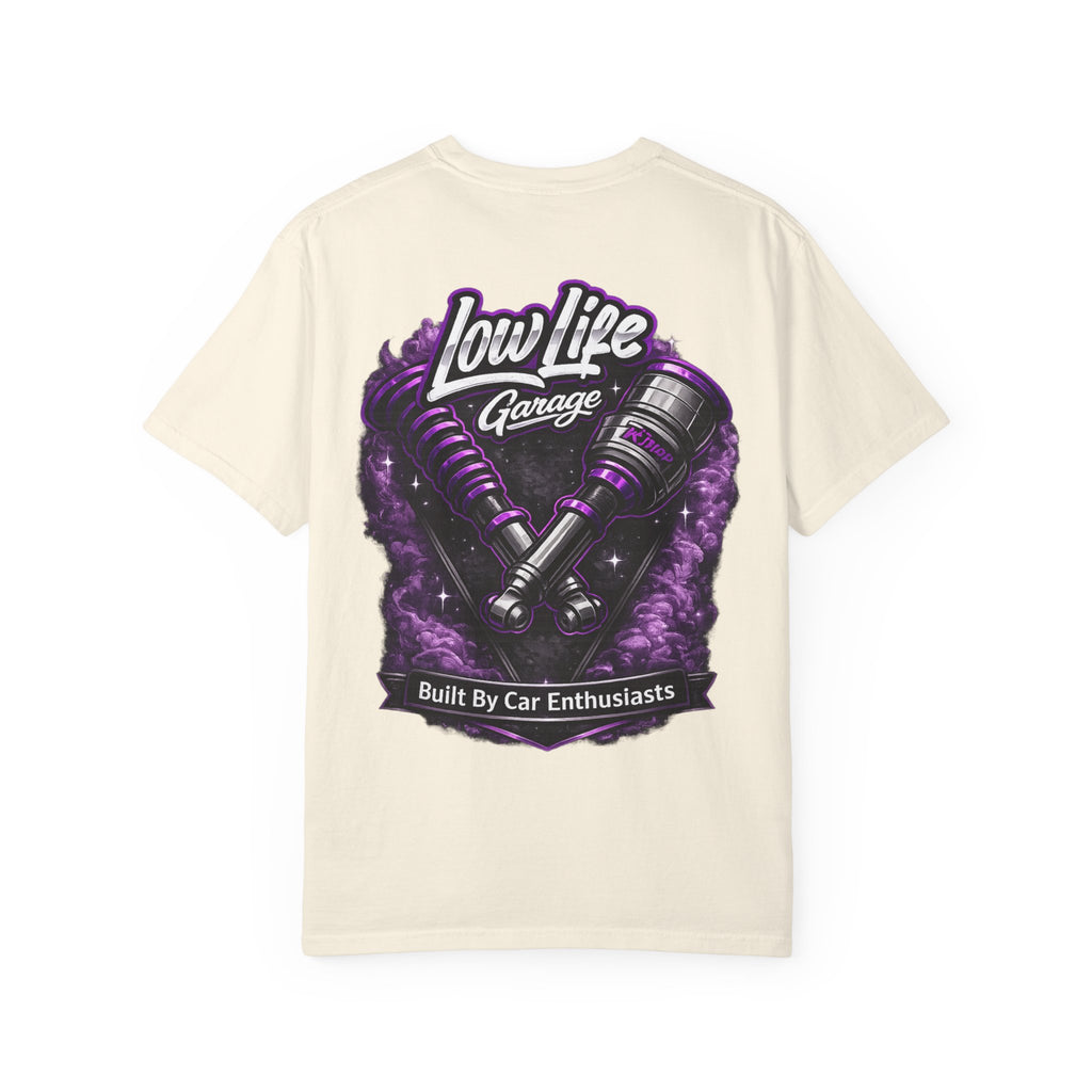 Low Life Garage T-Shirt — "Built By Car Enthusiasts" Automotive Tee