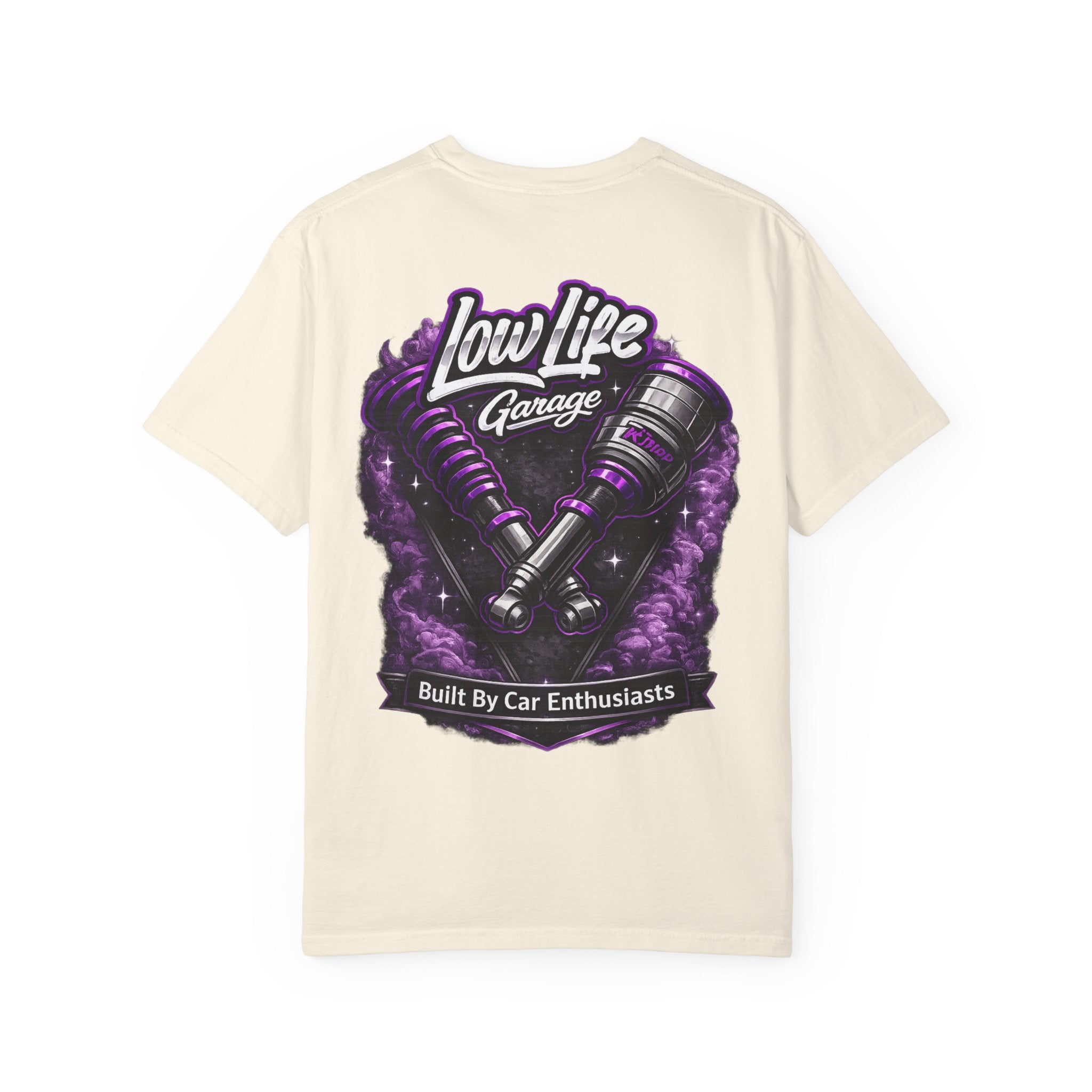 Low Life Garage T-Shirt — "Built By Car Enthusiasts" Automotive Tee