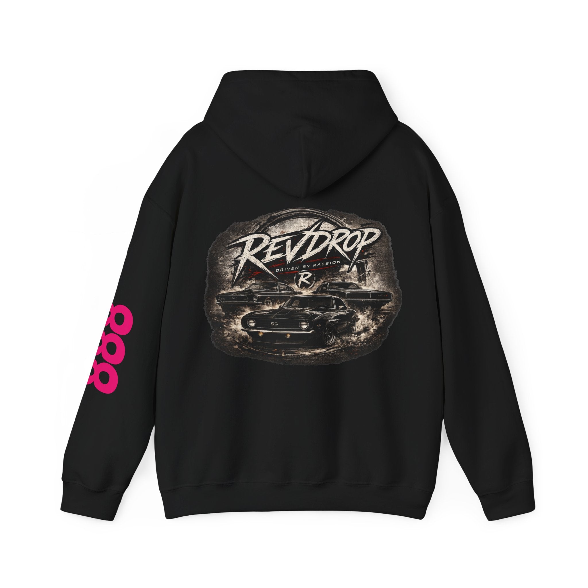 RevDrop Vintage Racing Hoodie — Retro Car Logo Pullover