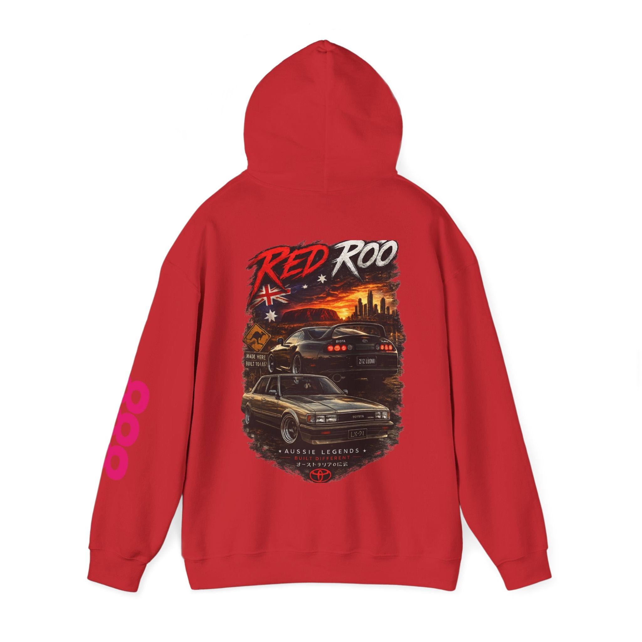 RivetRoo Retro Car Hoodie — Vintage Skyline Racing Graphic