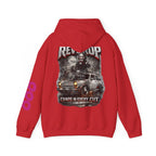 Hoodie — "Rev Up: Chaos In Every Cut" Gothic Car & Reaper Graphic