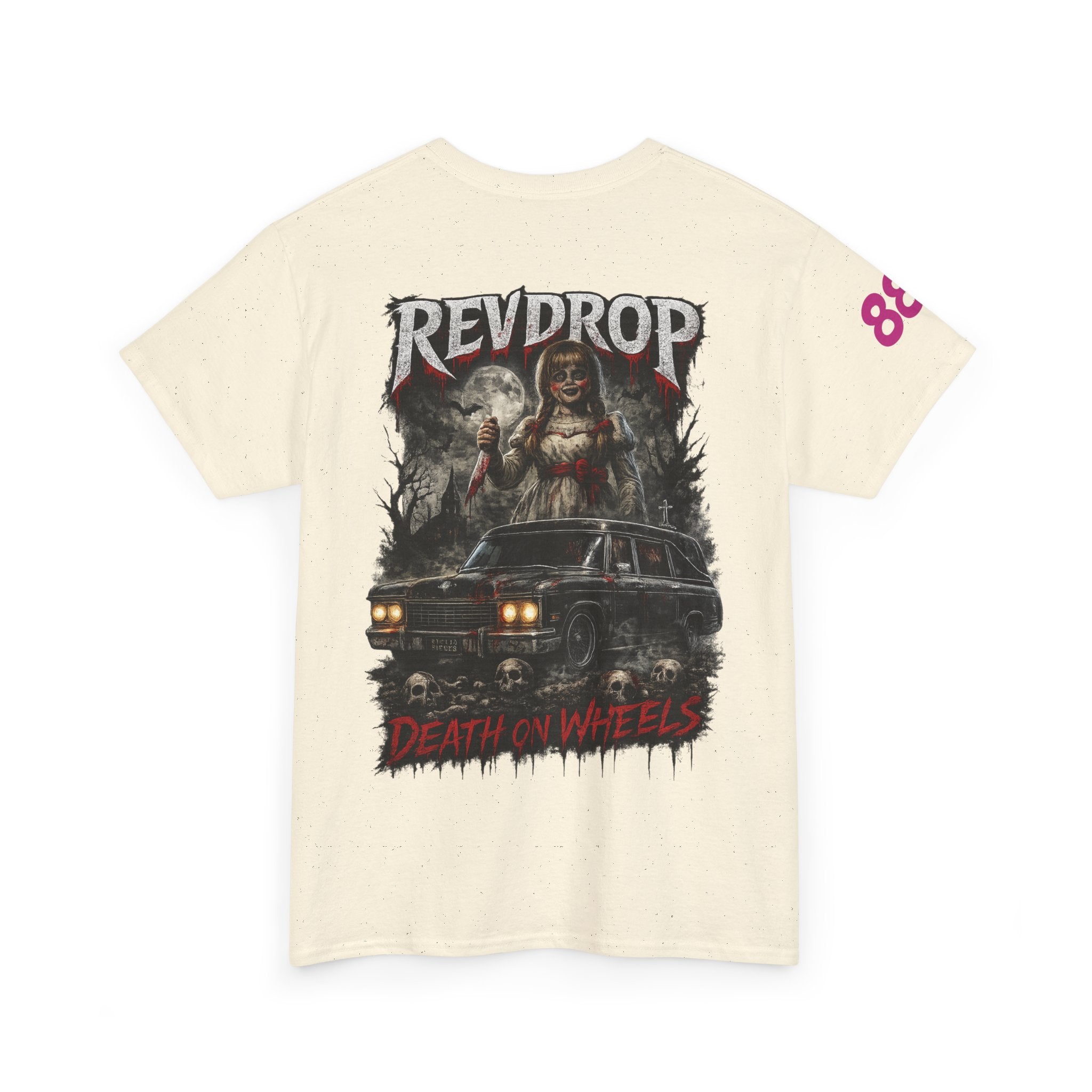 Graphic Tee — “Revdrop: Death on Wheels” Horror Car Band Shirt