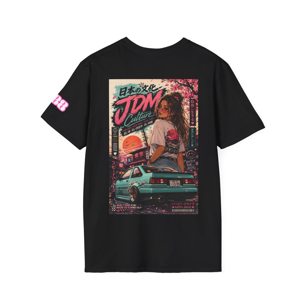 Retro Pink Neon Palm Badge T-Shirt