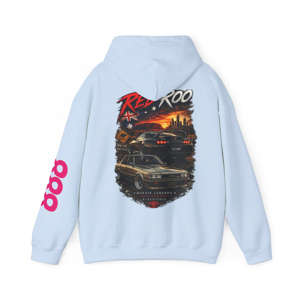 RivetRoo Retro Car Hoodie — Vintage Skyline Racing Graphic