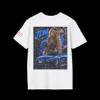 T-Shirt — Retro Dream Neon Logo Tee (pink circle chest & sleeve graphic)