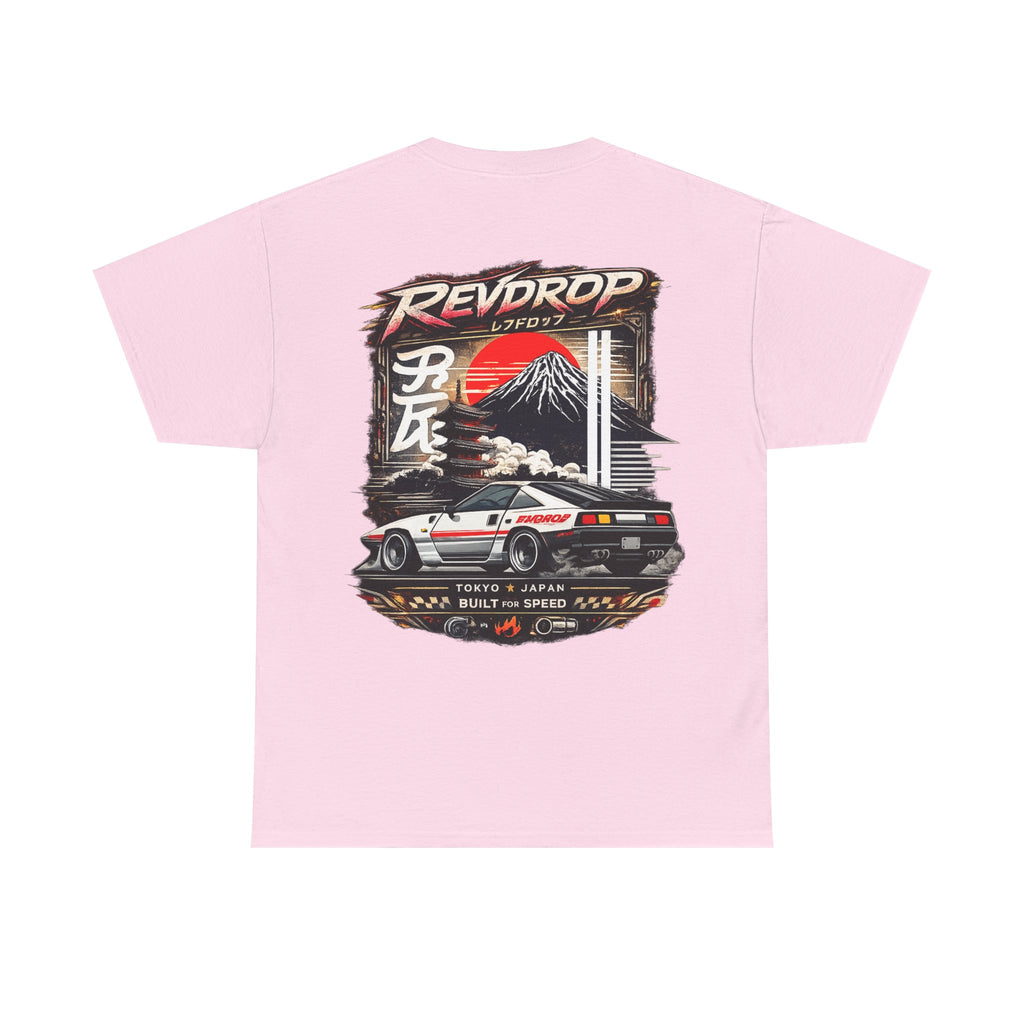 RevDrop Japanese Skyline Car Tee — Drift Racing Graphic T‑Shirt