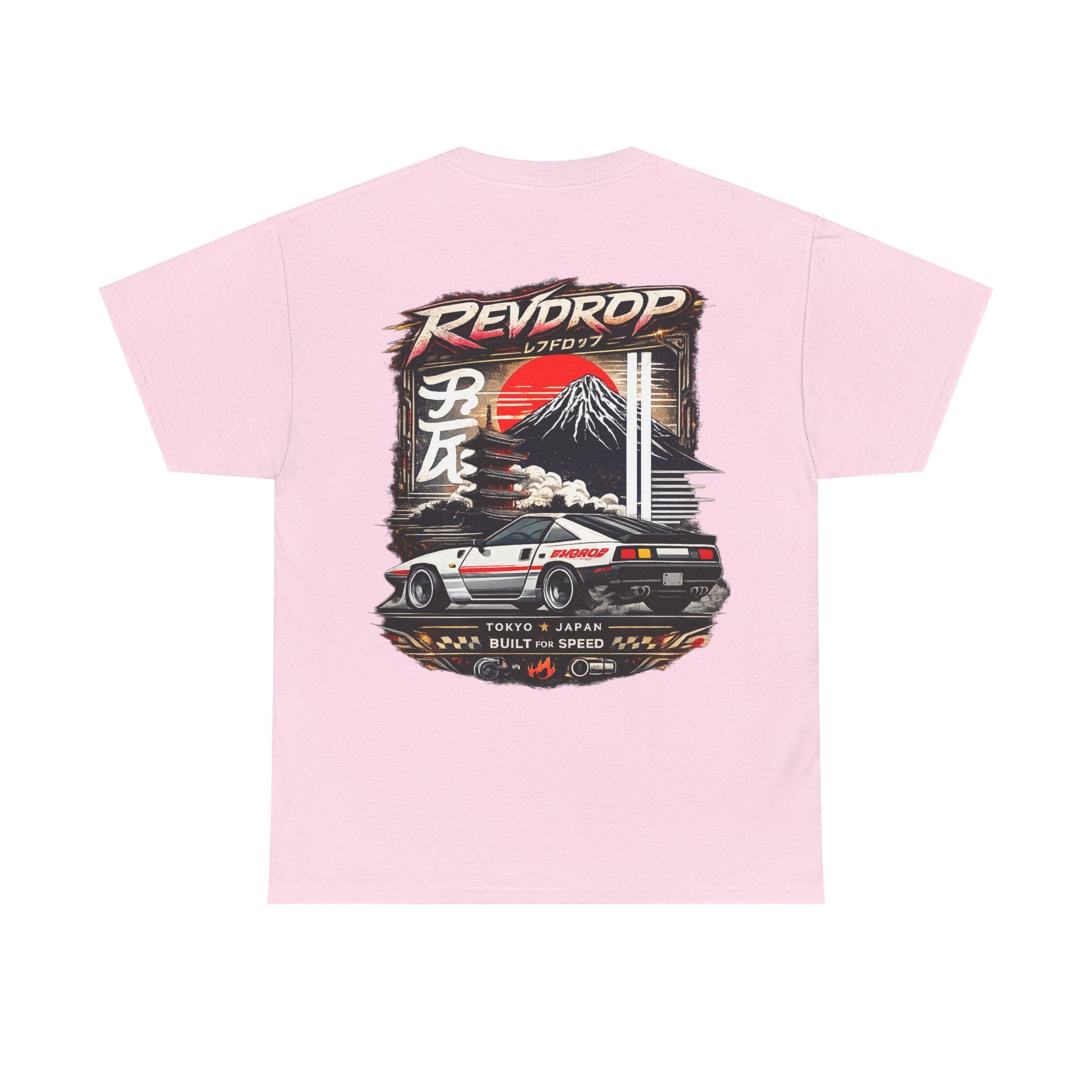 RevDrop Japanese Skyline Car Tee — Drift Racing Graphic T‑Shirt
