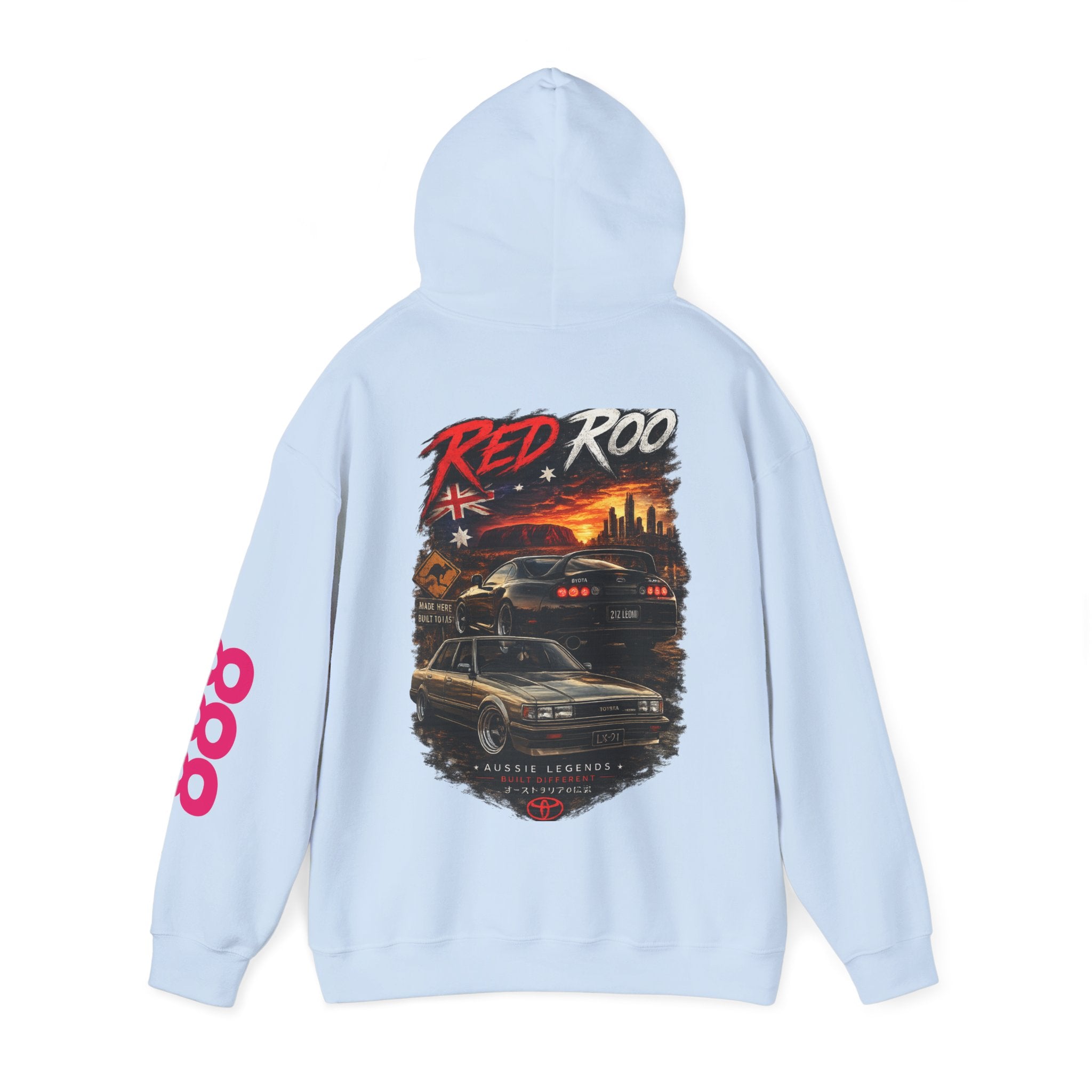 RivetRoo Retro Car Hoodie — Vintage Skyline Racing Graphic