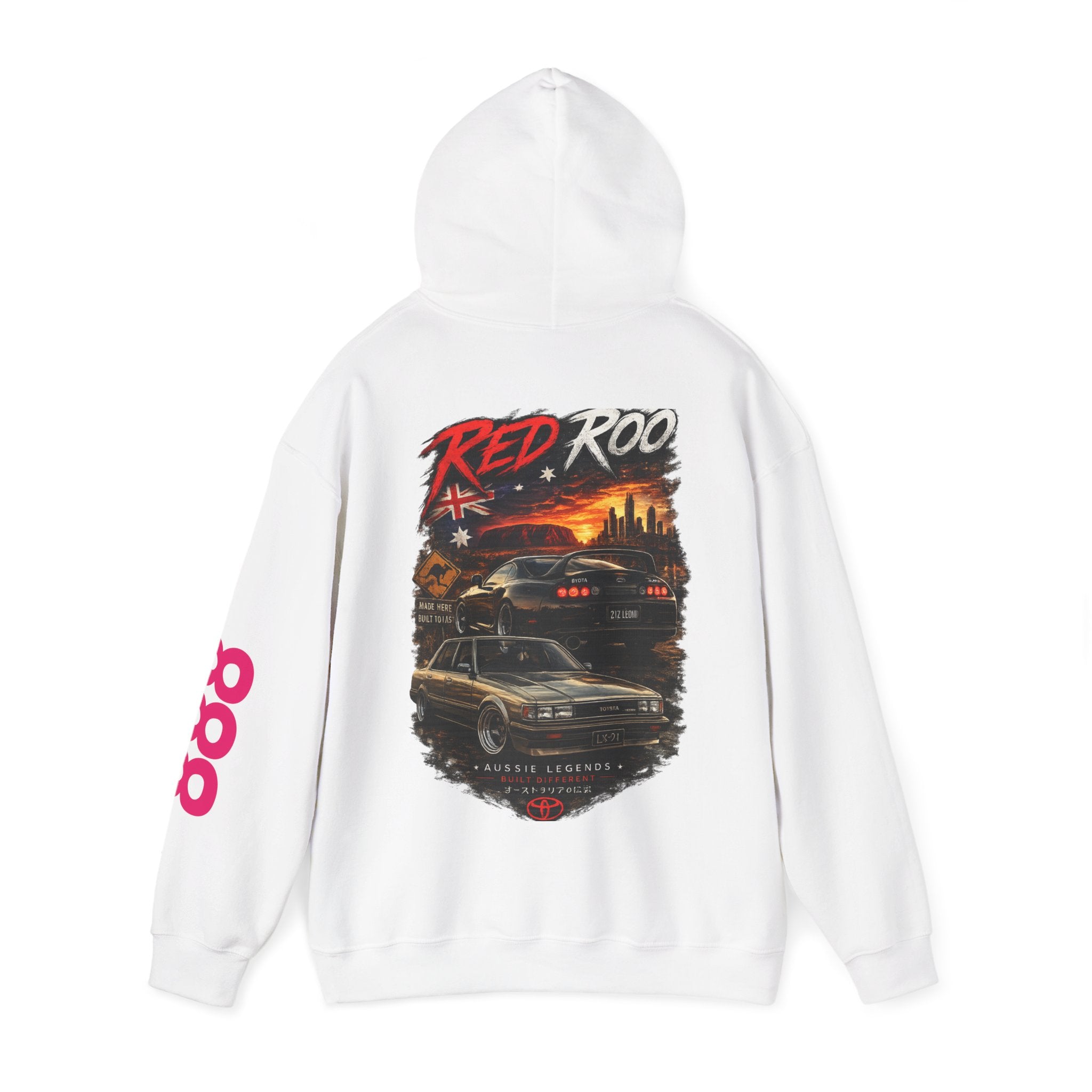 RivetRoo Retro Car Hoodie — Vintage Skyline Racing Graphic
