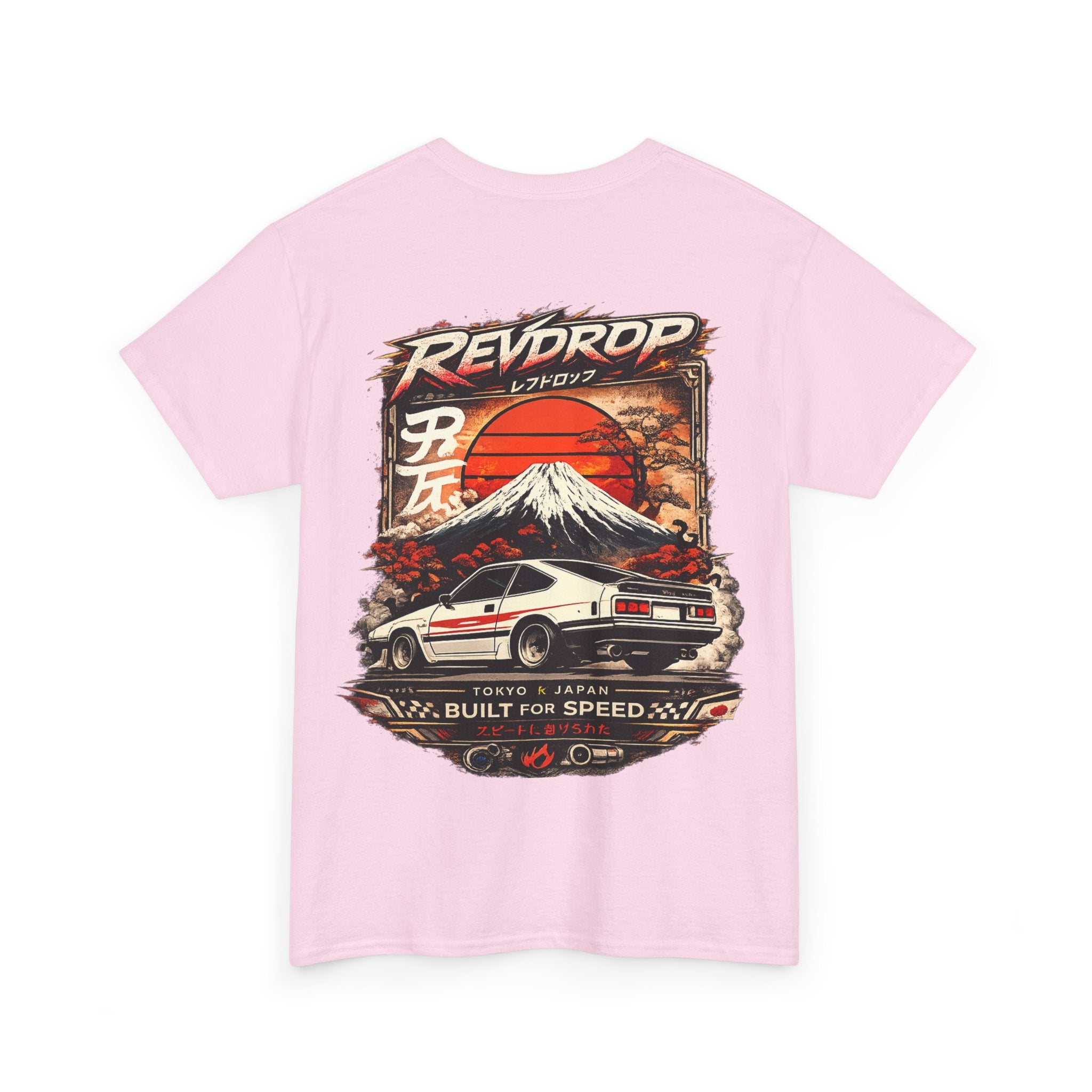 Racing Retro Tee — 'RevDrop' Mount Fuji Drift Car Graphic T-Shirt