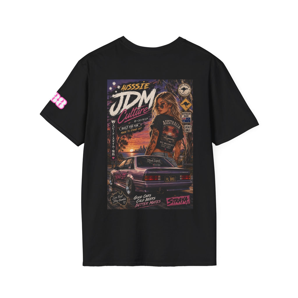 T‑Shirt — Retro 'Record Drop' Vinyl Logo Tee (Pocket-Print)