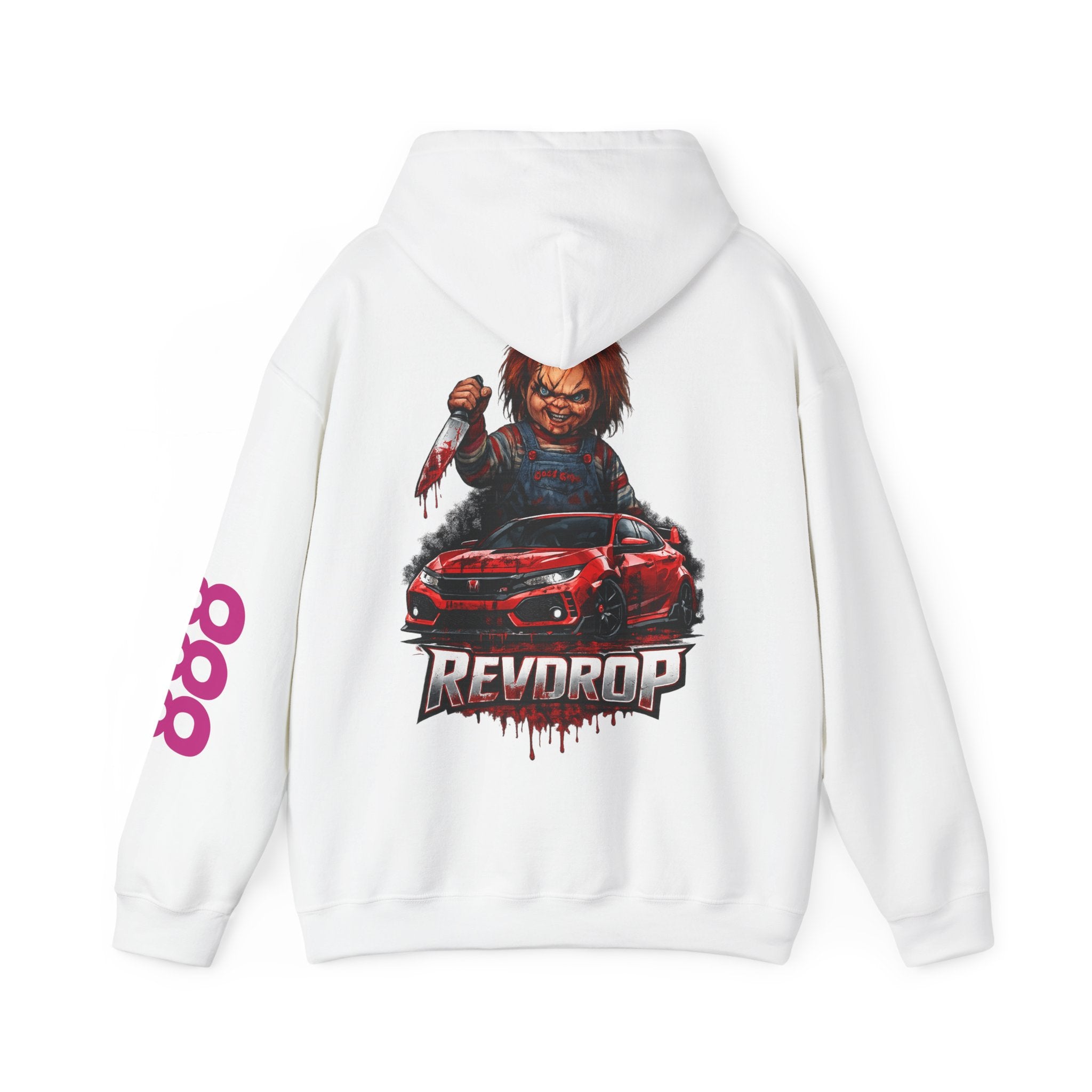 Chucky Reddrop Hoodie — Horror Car Graphic Pullover