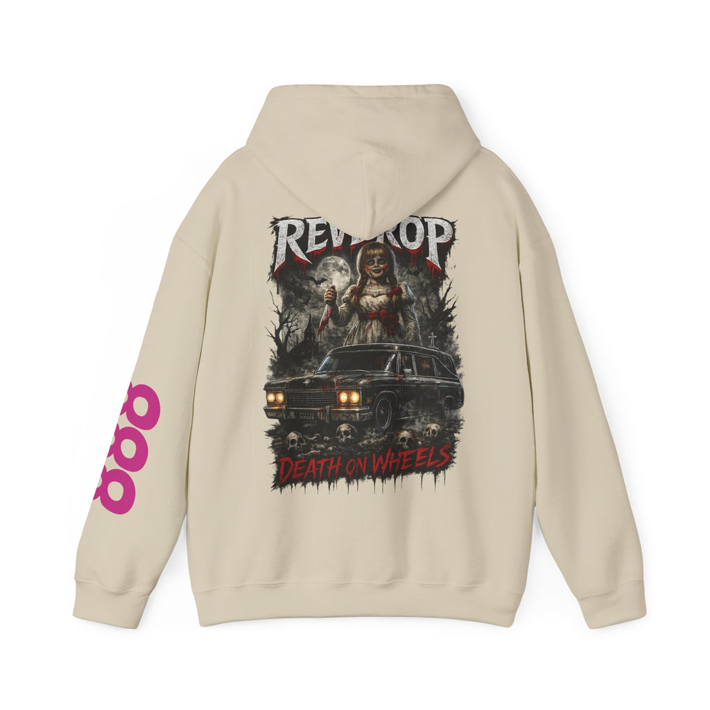 Red Riptide 'Death on Wheels' Hoodie — Graphic Horror Car Pullover