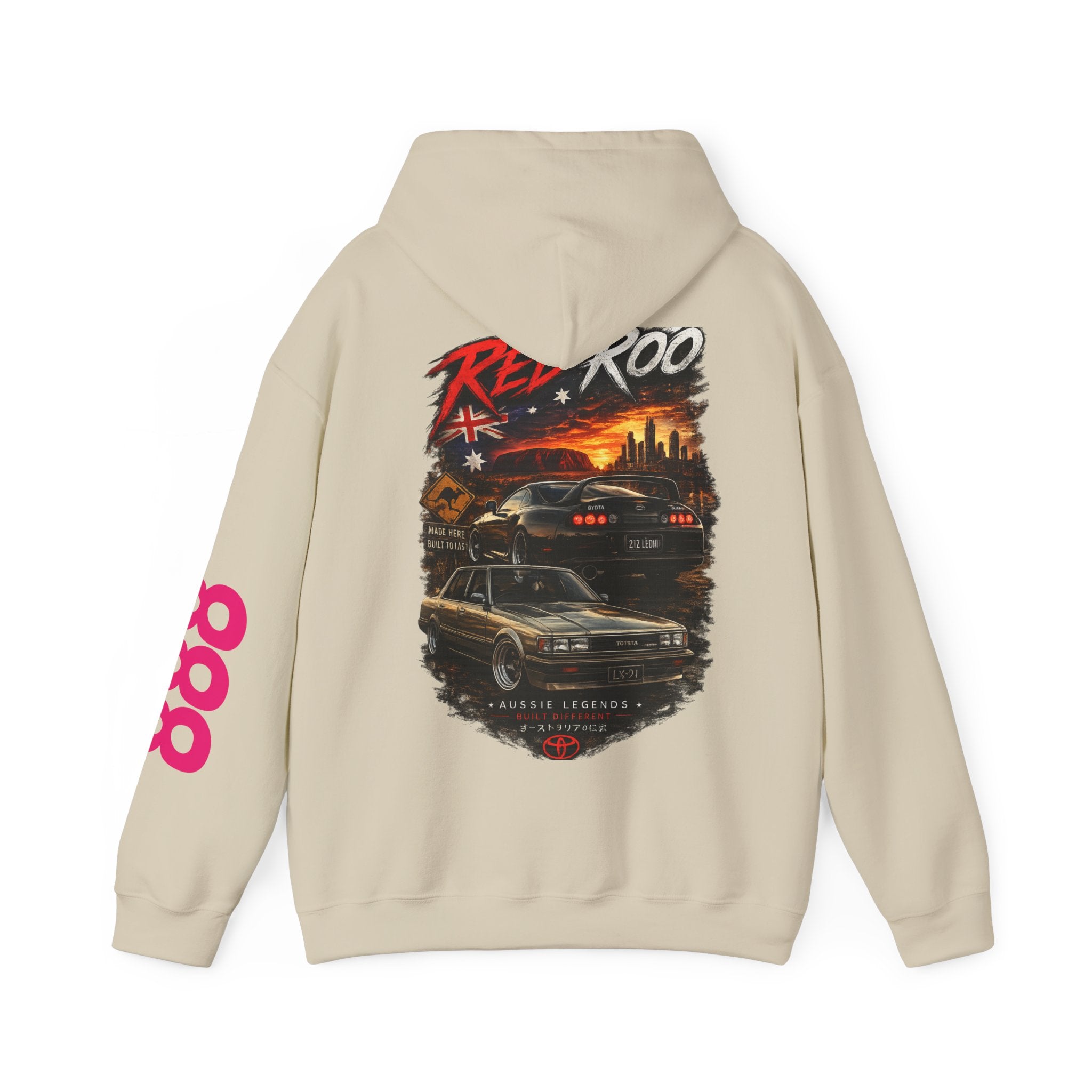 RivetRoo Retro Car Hoodie — Vintage Skyline Racing Graphic
