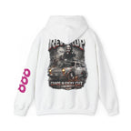 Hoodie — "Rev Up: Chaos In Every Cut" Gothic Car & Reaper Graphic