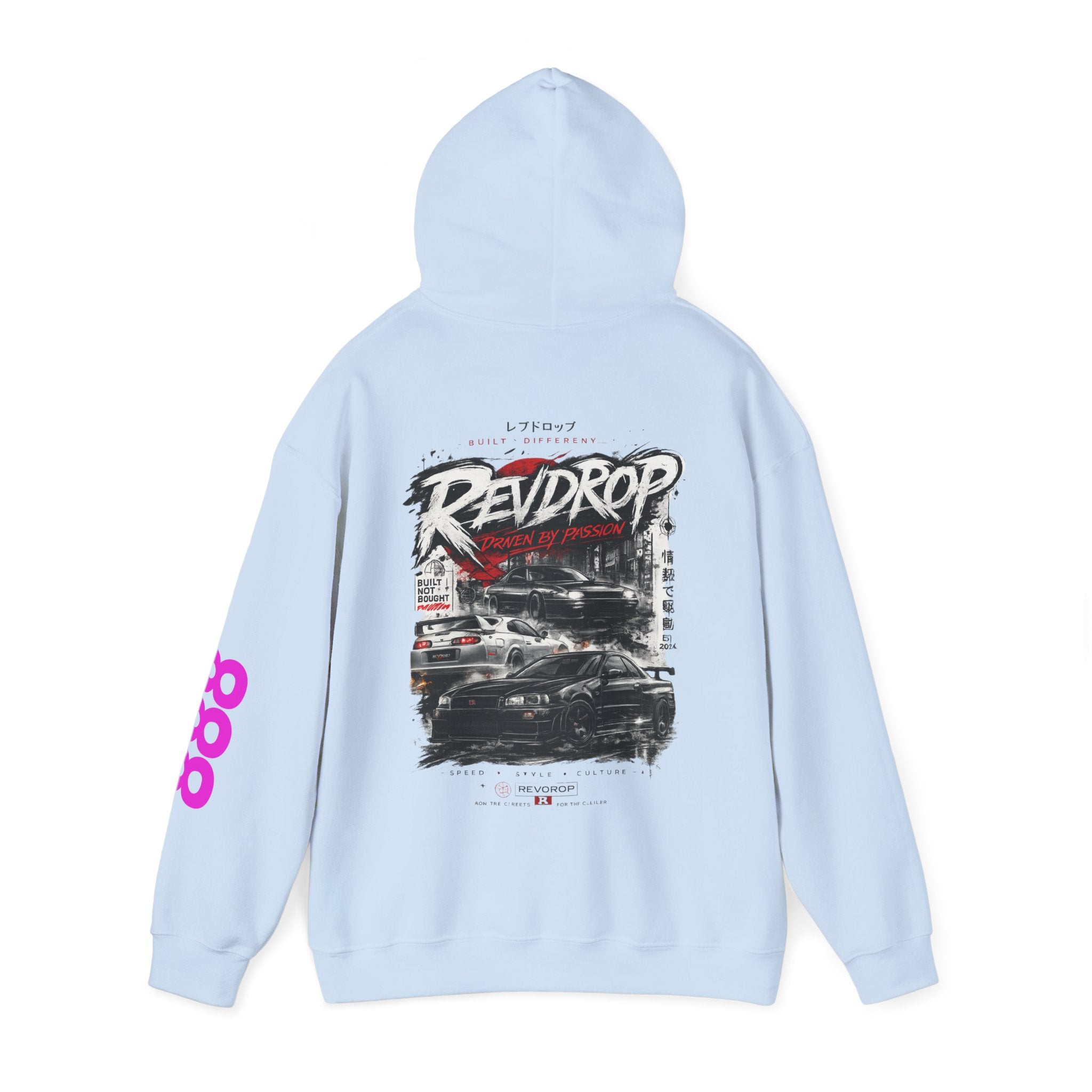 Ravedrop Racing Graphic Hoodie – Streetwear Car Club Pullover