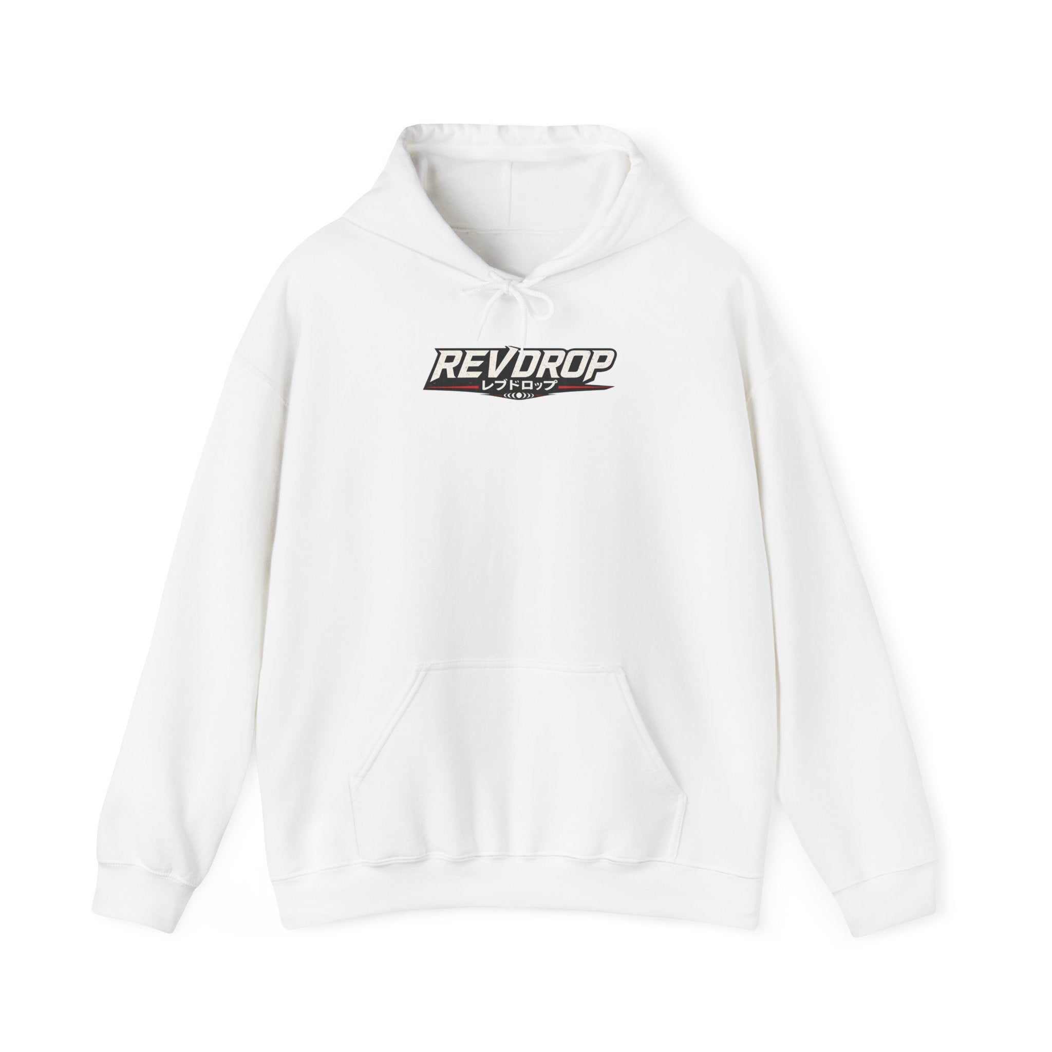 RevDrop Garage Hoodie — Japanese Street Racing Car Graphic Hooded Sweatshirt