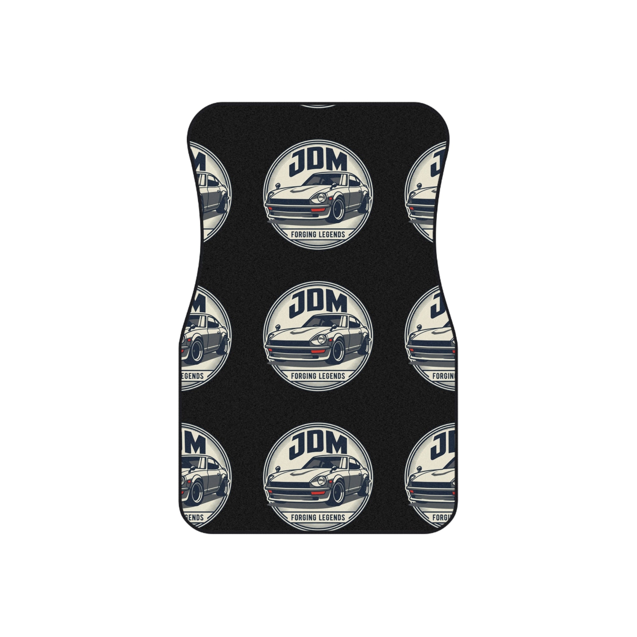 RevDrop™ JDM Forging Legends Front Car Mats – Premium Non-Slip Car Floor Mat Set (2-Piece)