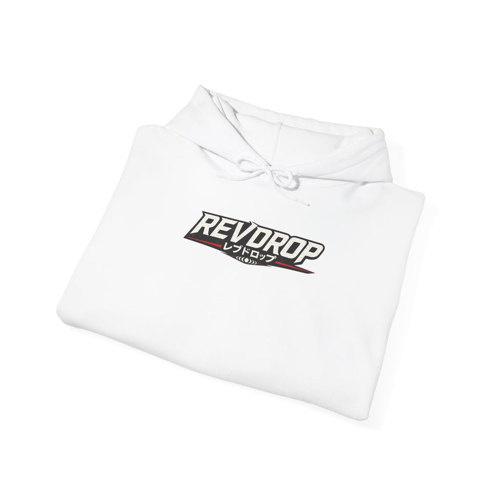 RevDrop Garage Hoodie — Japanese Street Racing Car Graphic Hooded Sweatshirt