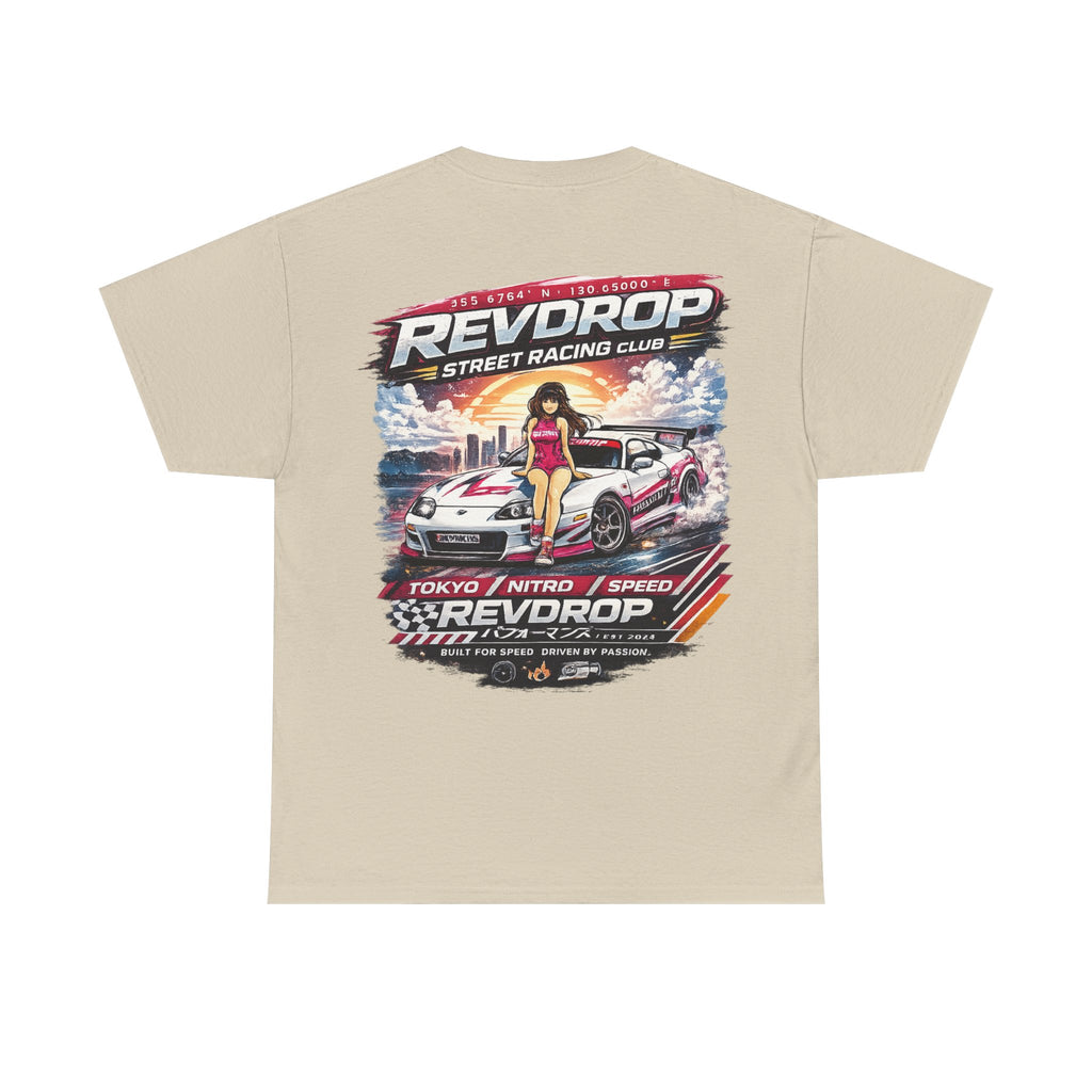 Street Racing Tee — "Revdrop" Tokyo Nitro Car Graphic T-Shirt