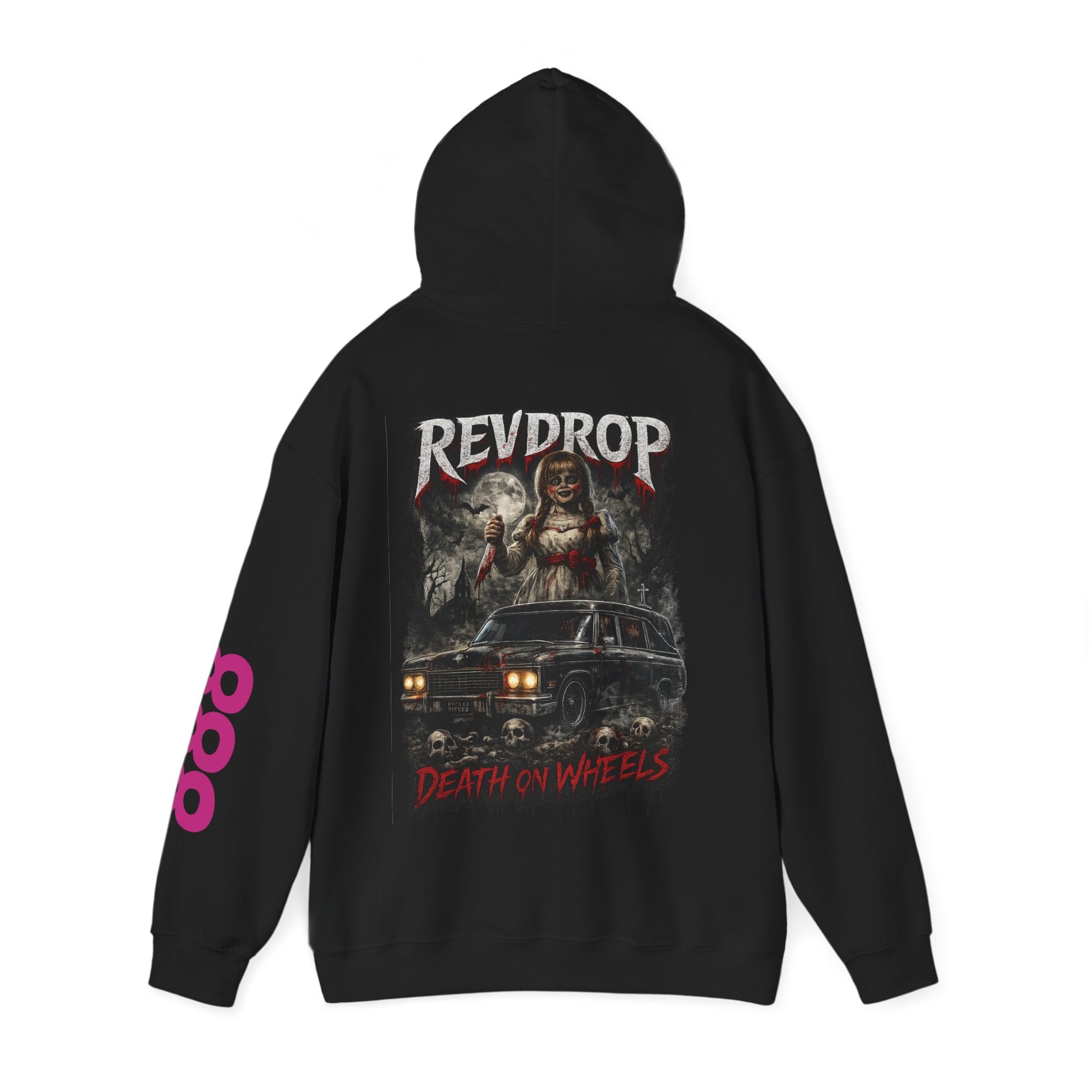 Red Riptide 'Death on Wheels' Hoodie — Graphic Horror Car Pullover