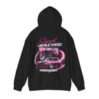Racing Hoodie — "Speed Racing" Pink Muscle Car Graphic Pullover