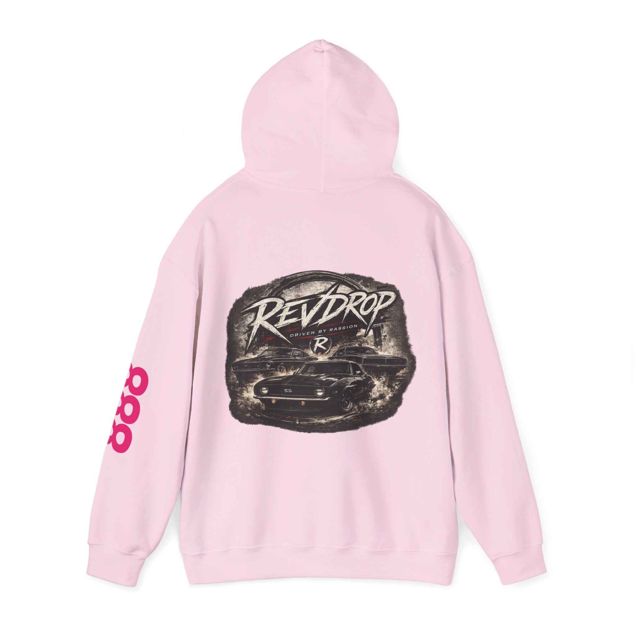 RevDrop Vintage Racing Hoodie — Retro Car Logo Pullover