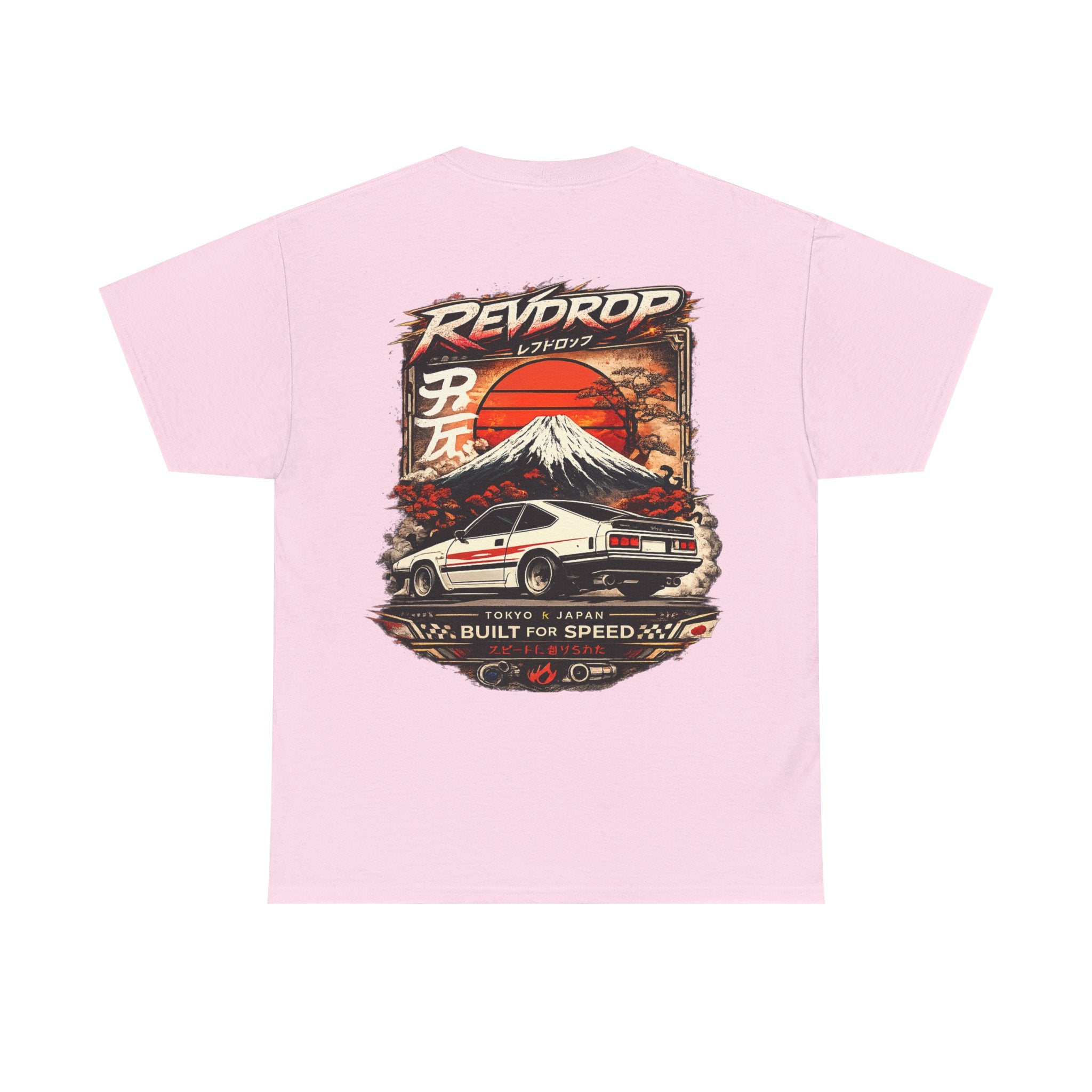 Racing Retro Tee — 'RevDrop' Mount Fuji Drift Car Graphic T-Shirt