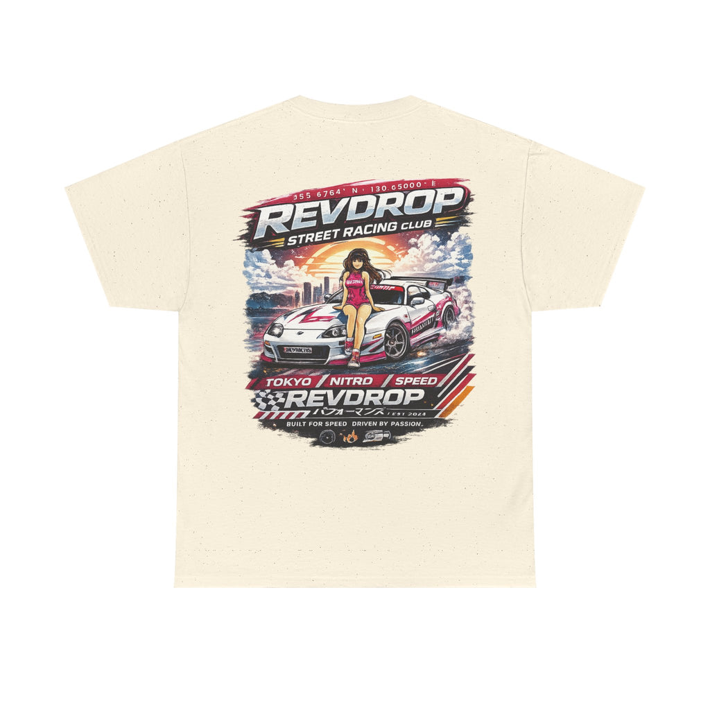 Street Racing Tee — "Revdrop" Tokyo Nitro Car Graphic T-Shirt