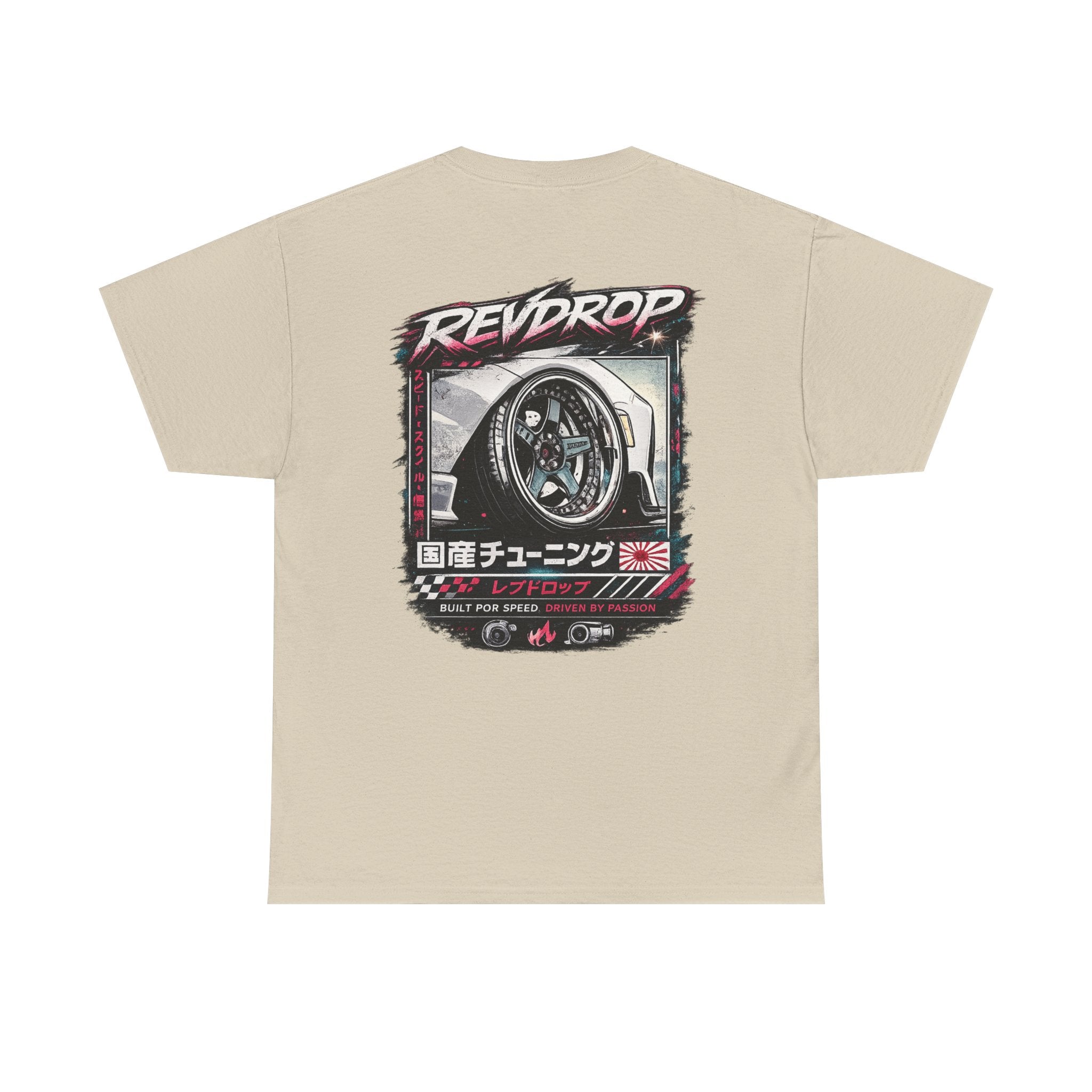 RevDrop Racing Tee — JDM Wheel Graphic T-Shirt