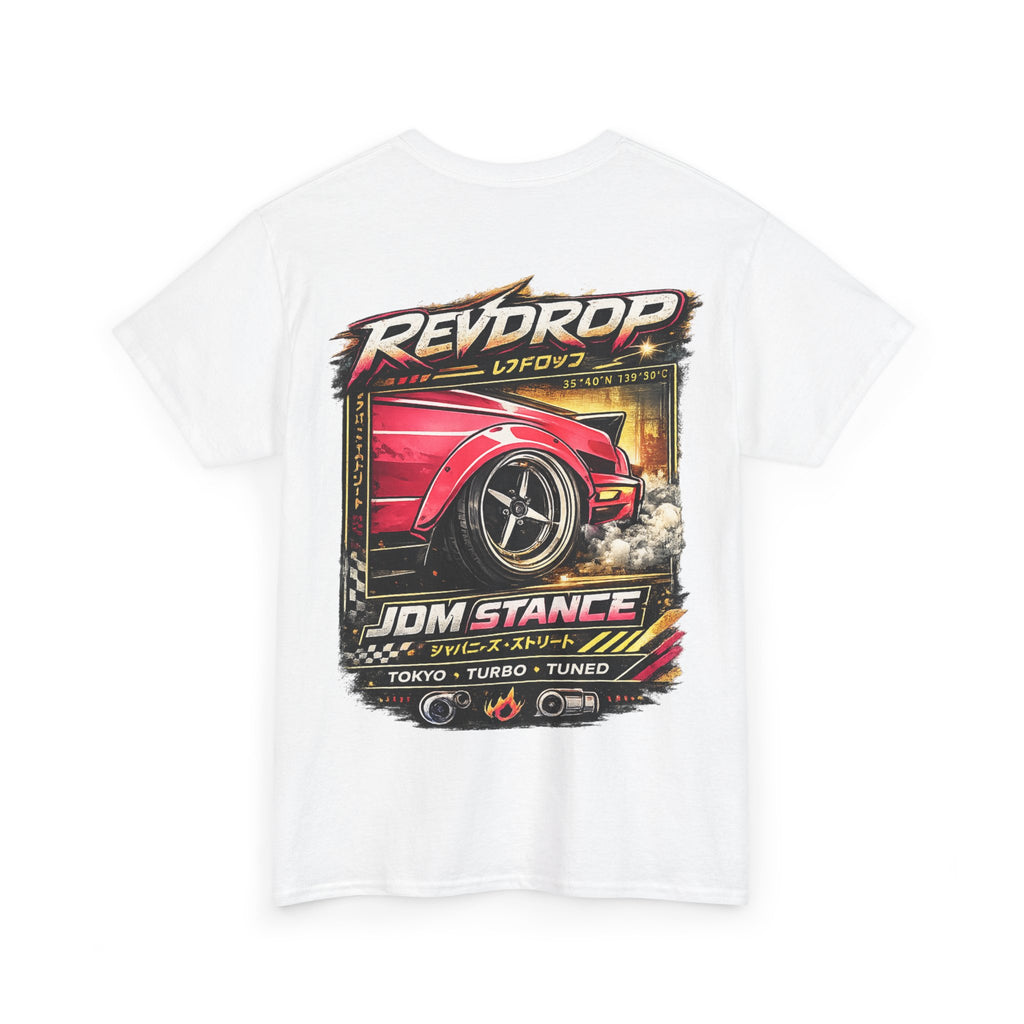 JDM Stance Car Tee — RevDrop Turbo Drift Automotive Graphic T-Shirt
