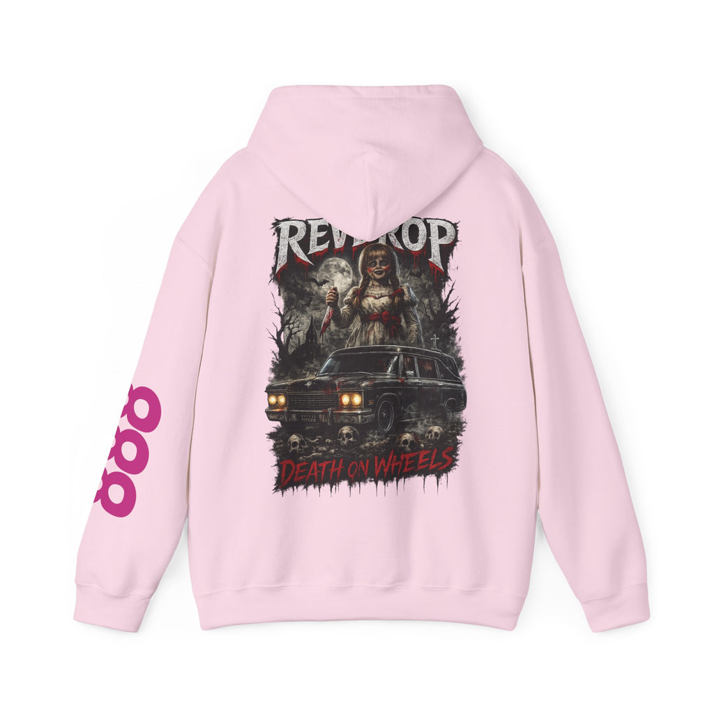 Red Riptide 'Death on Wheels' Hoodie — Graphic Horror Car Pullover