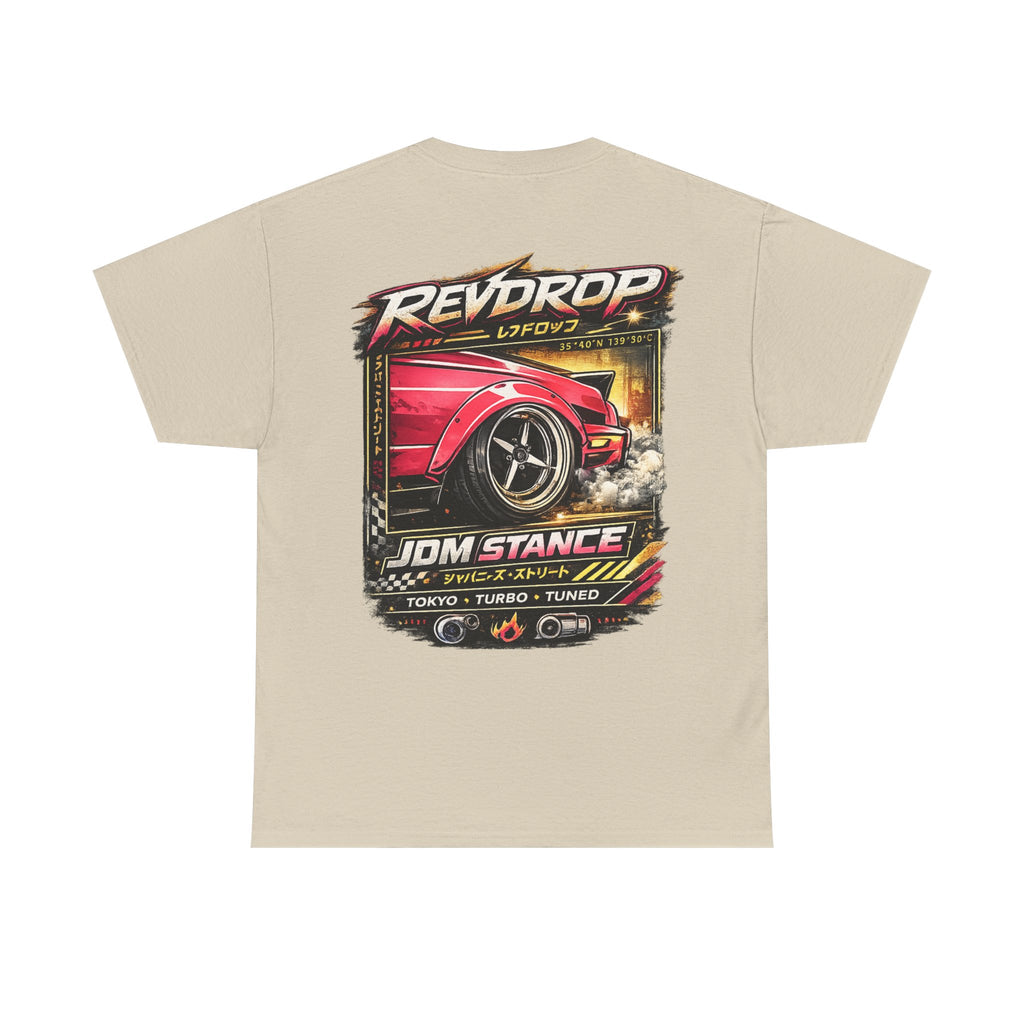 JDM Stance Car Tee — RevDrop Turbo Drift Automotive Graphic T-Shirt