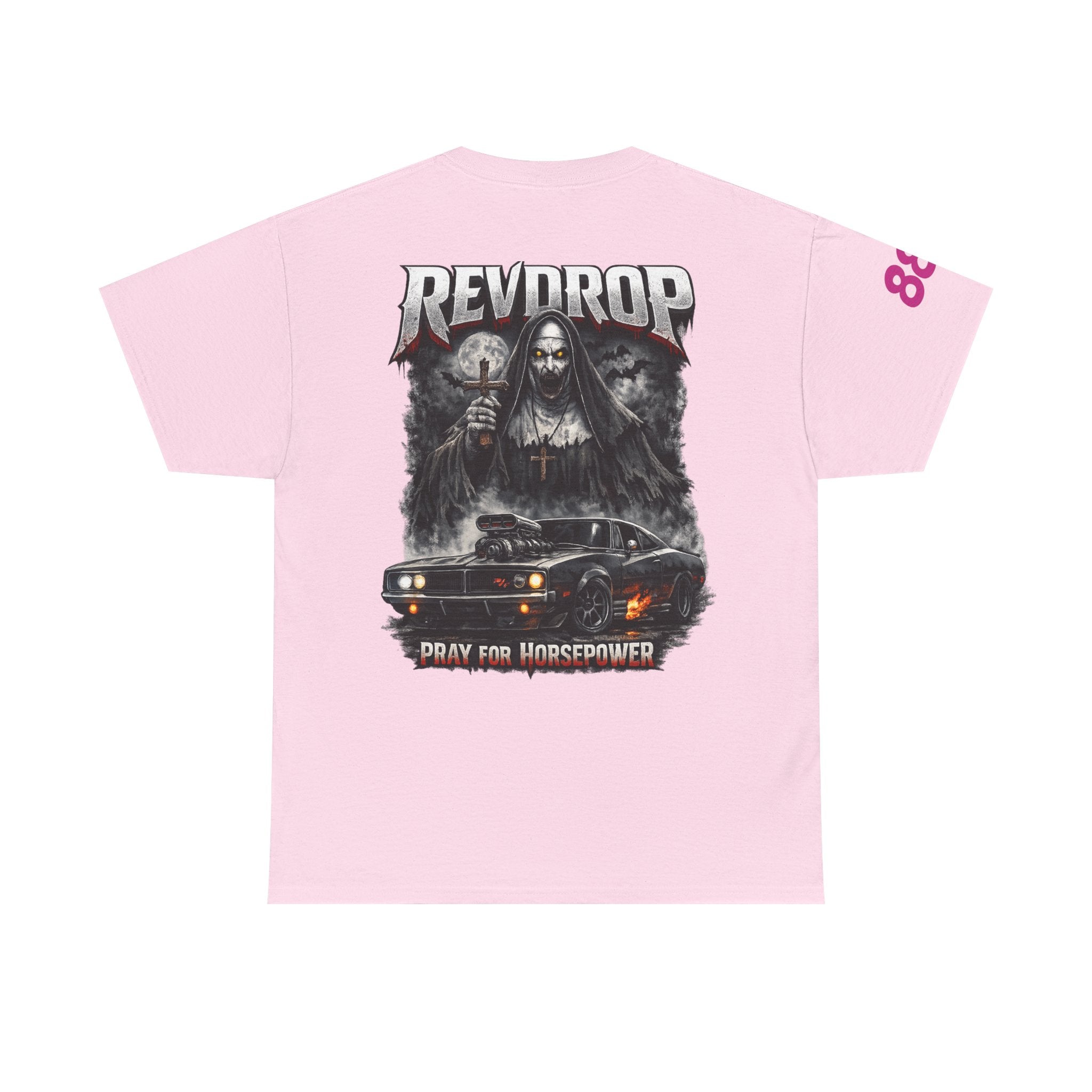 RevDrop “Pray For Horsepower” Graphic Tee – Horror Streetwear T-Shirt