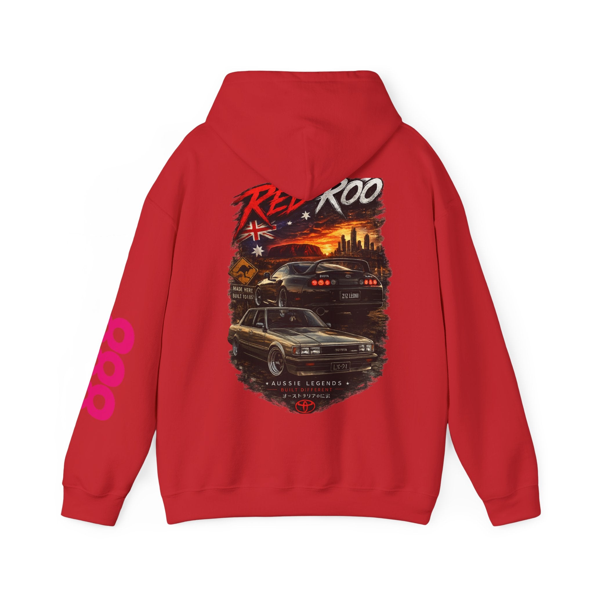 RivetRoo Retro Car Hoodie — Vintage Skyline Racing Graphic