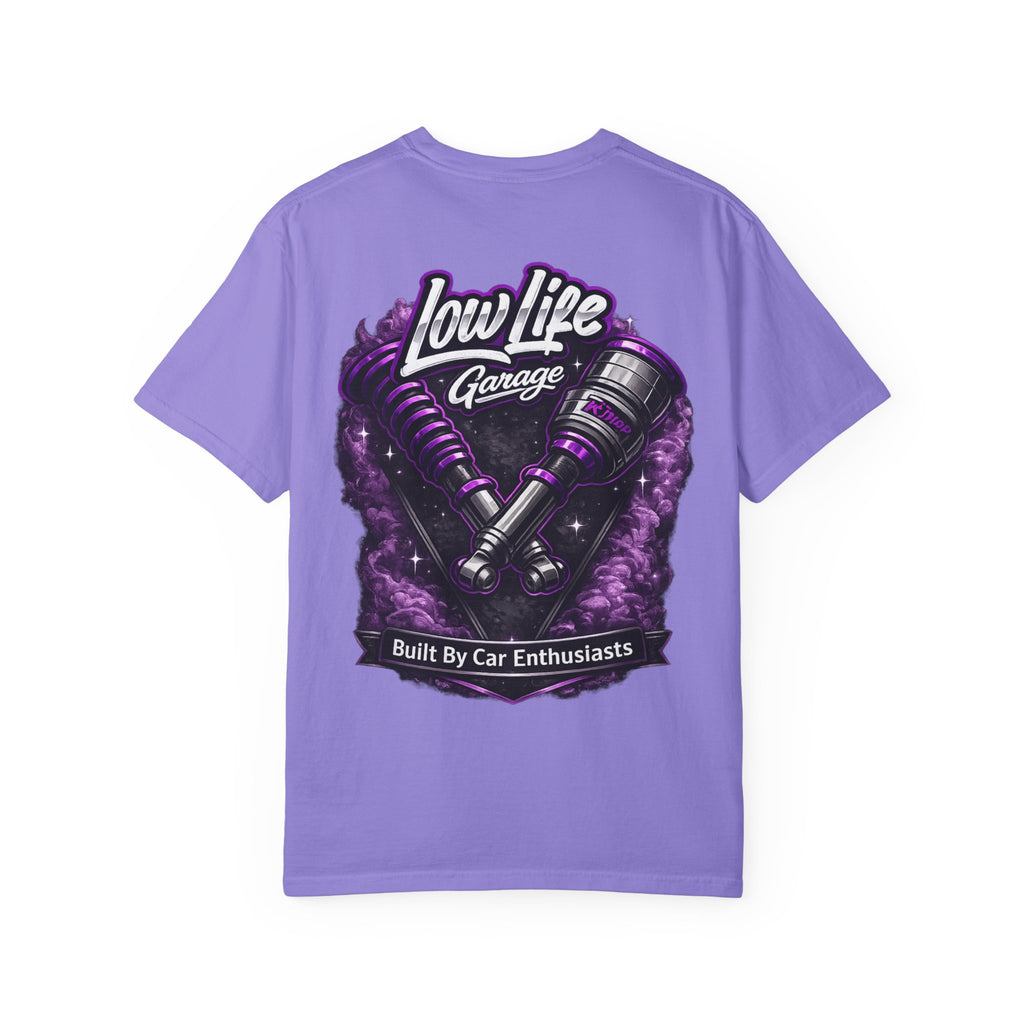 Low Life Garage T-Shirt — "Built By Car Enthusiasts" Automotive Tee