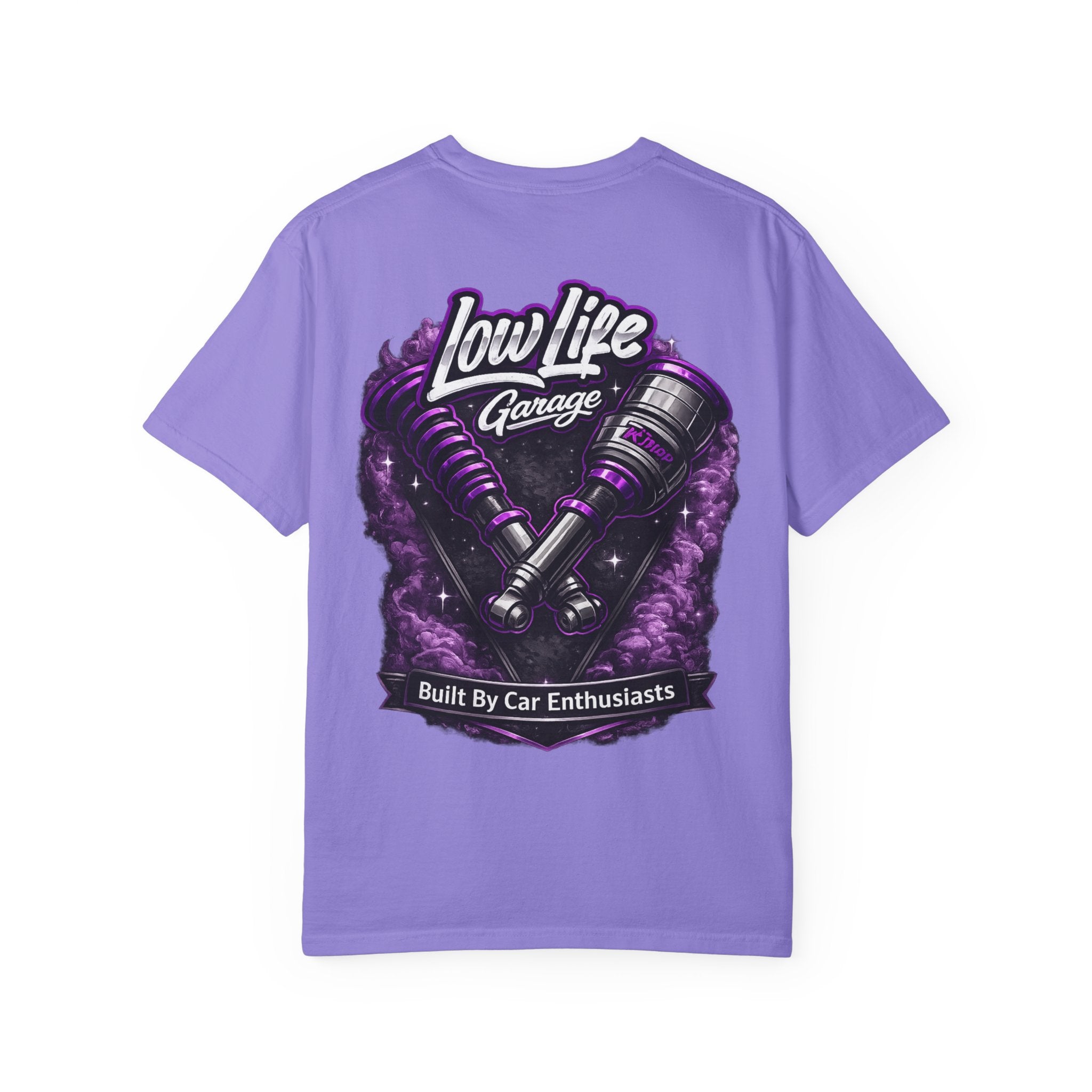 Low Life Garage T-Shirt — "Built By Car Enthusiasts" Automotive Tee
